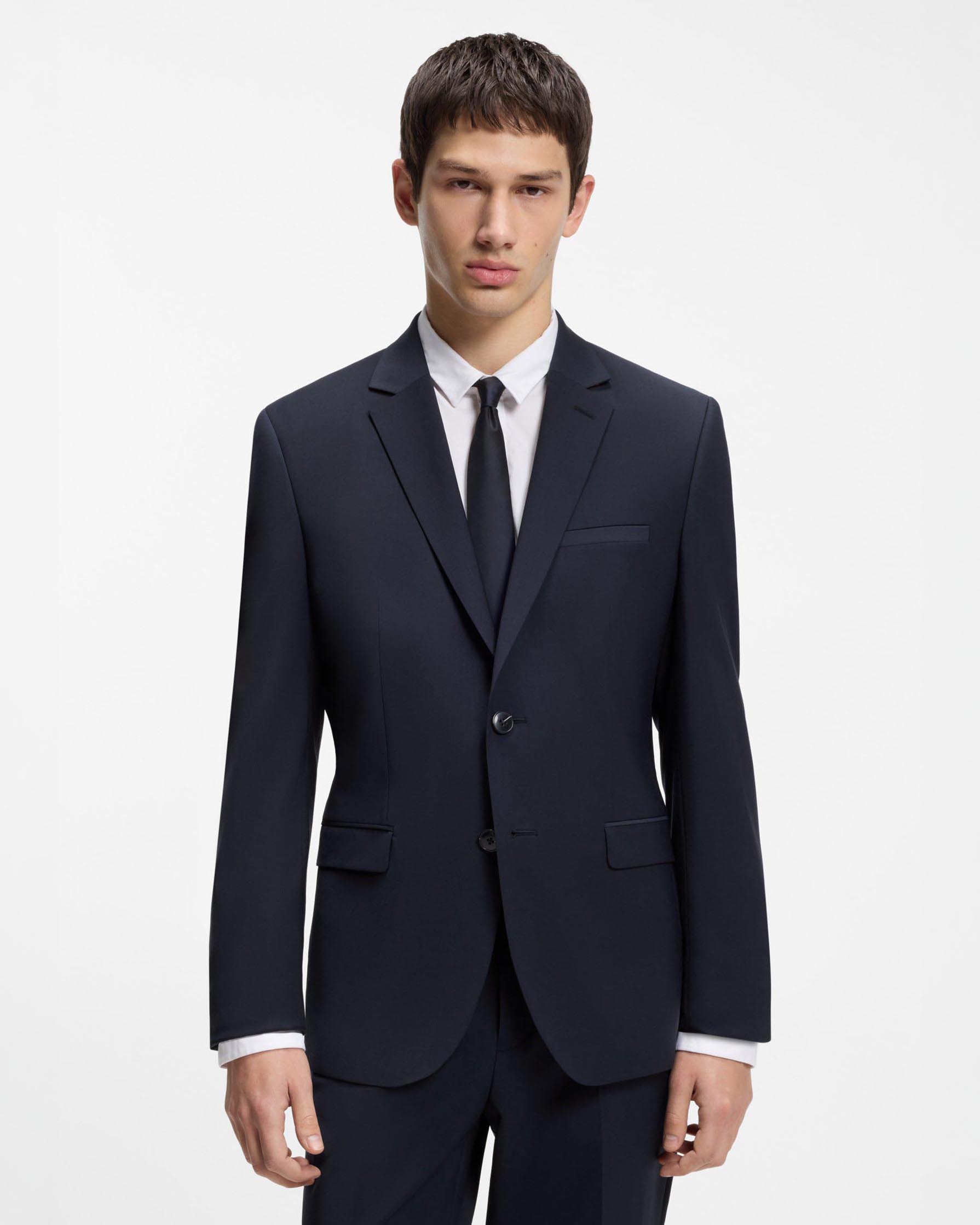 Blazer Hugo blu extra slim fit in tela di lana stretch image