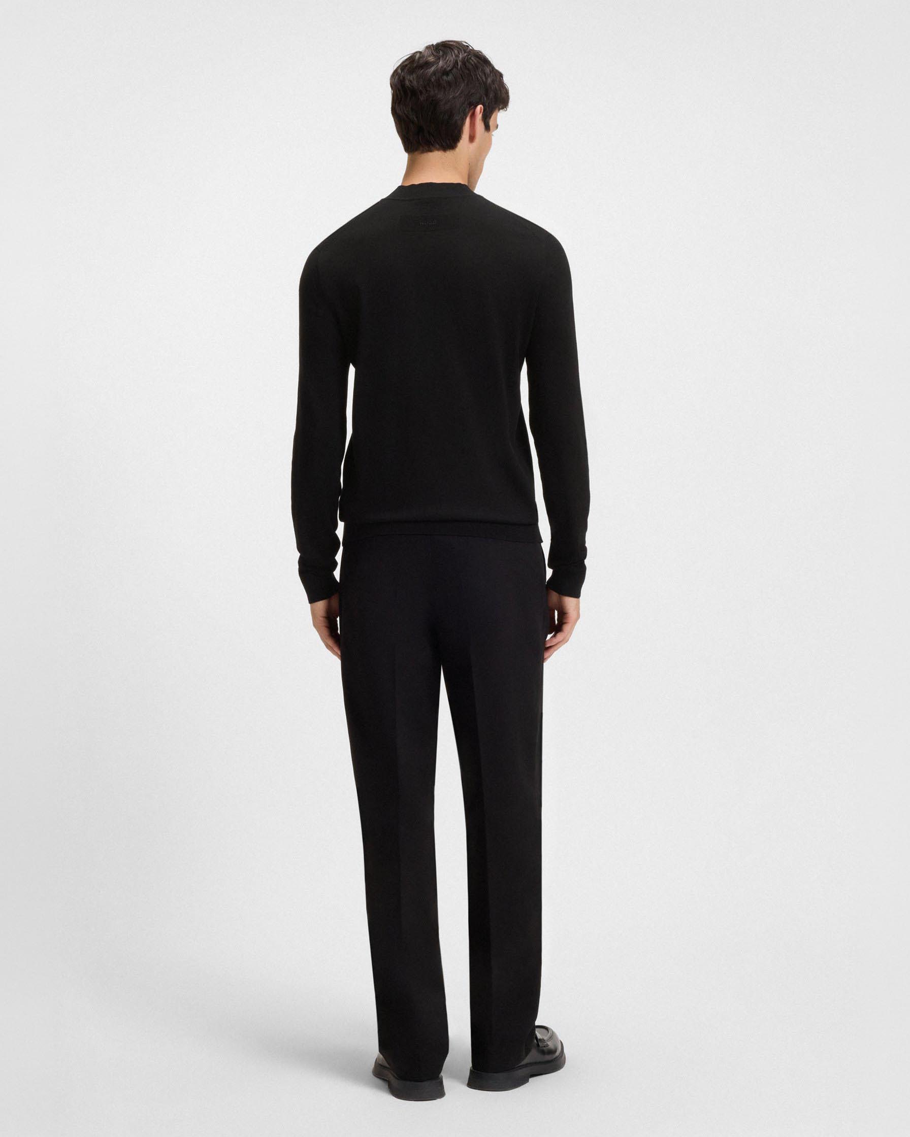 Lupetto Hugo nero slim fit in misto viscosa image