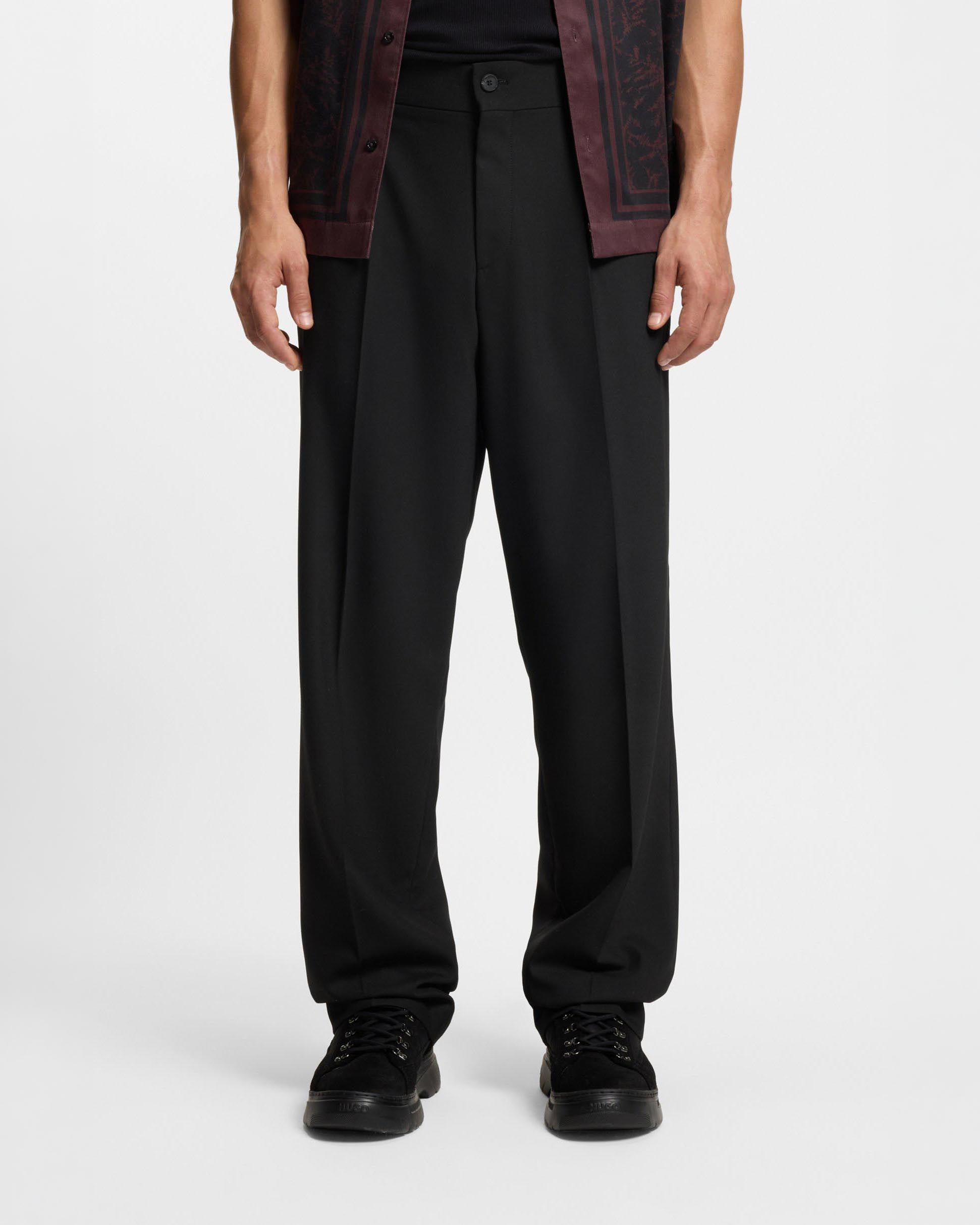 Pantalone Hugo nero modern fit in tessuto elasticizzato