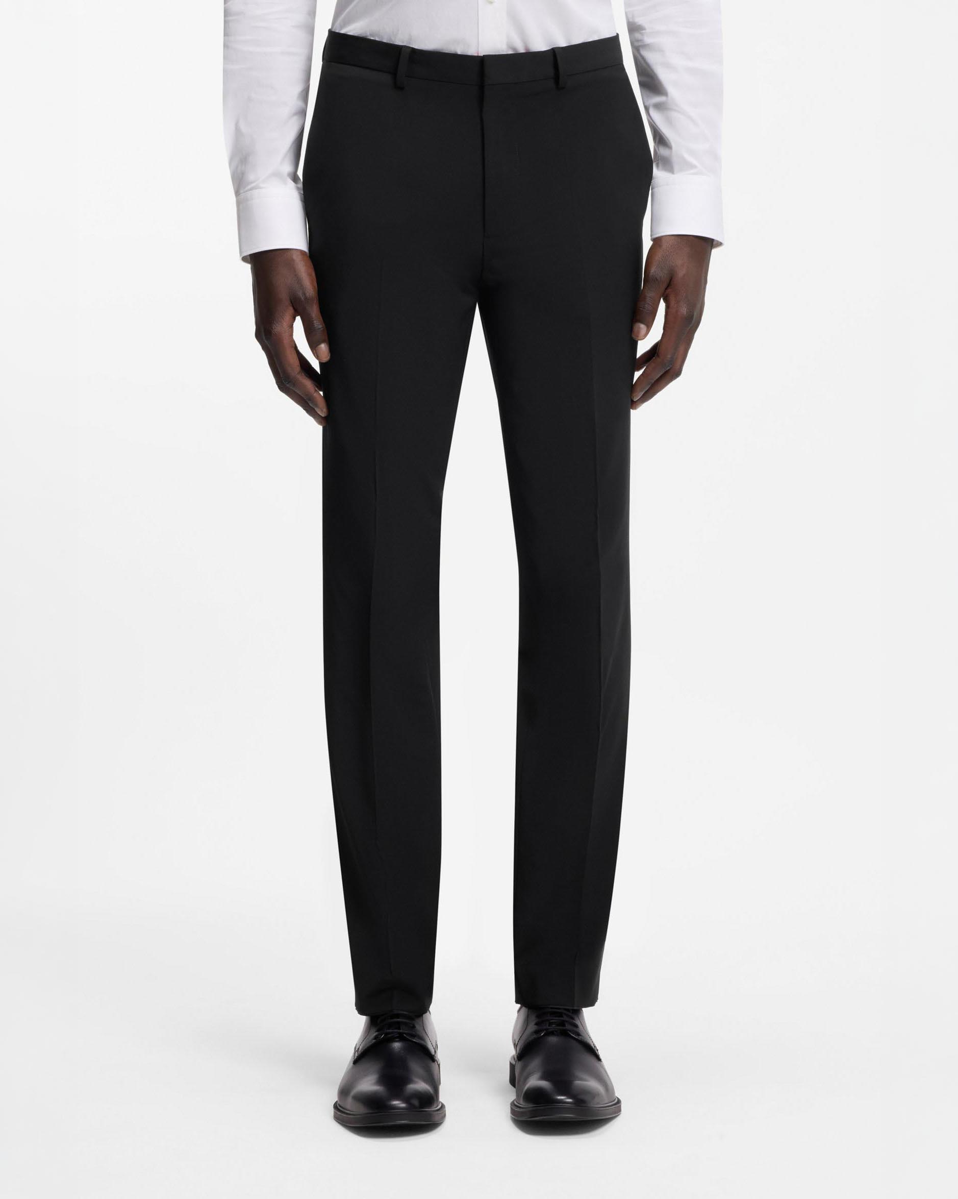 Pantalone Hugo nero extra slim fit in misto lana stretch