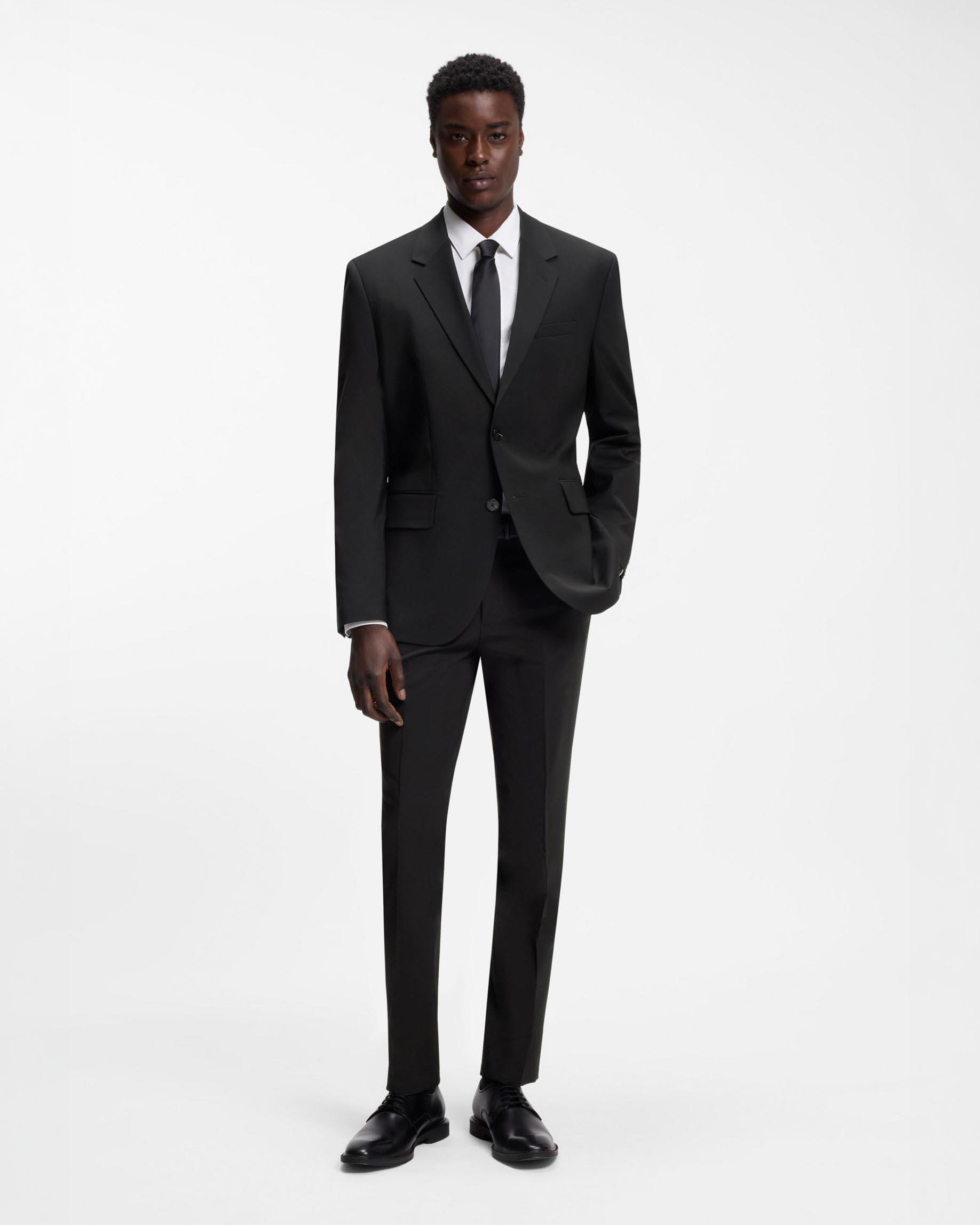 Pantalone Hugo nero extra slim fit in misto lana stretch image