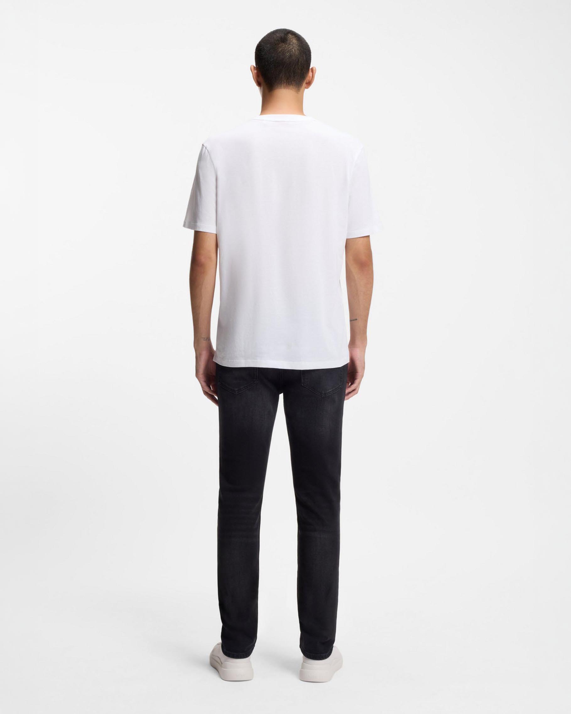 T-shirt Hugo bianca regular fit in cotone con logo piccolo image