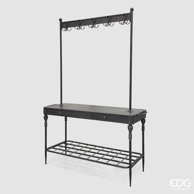 Tavolo Espositore in Metallo Vintage con 2 cassetti 162x59x229h Edg