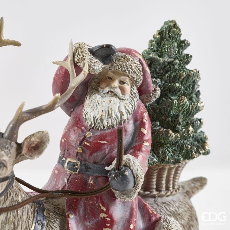Decoro Babbo Natale Renna Rosso 20x11x26h Edg