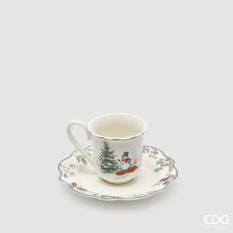 Tazza da Caffè Pino Innevato in Porcellana 90 ml. d.6 h.6  Edg