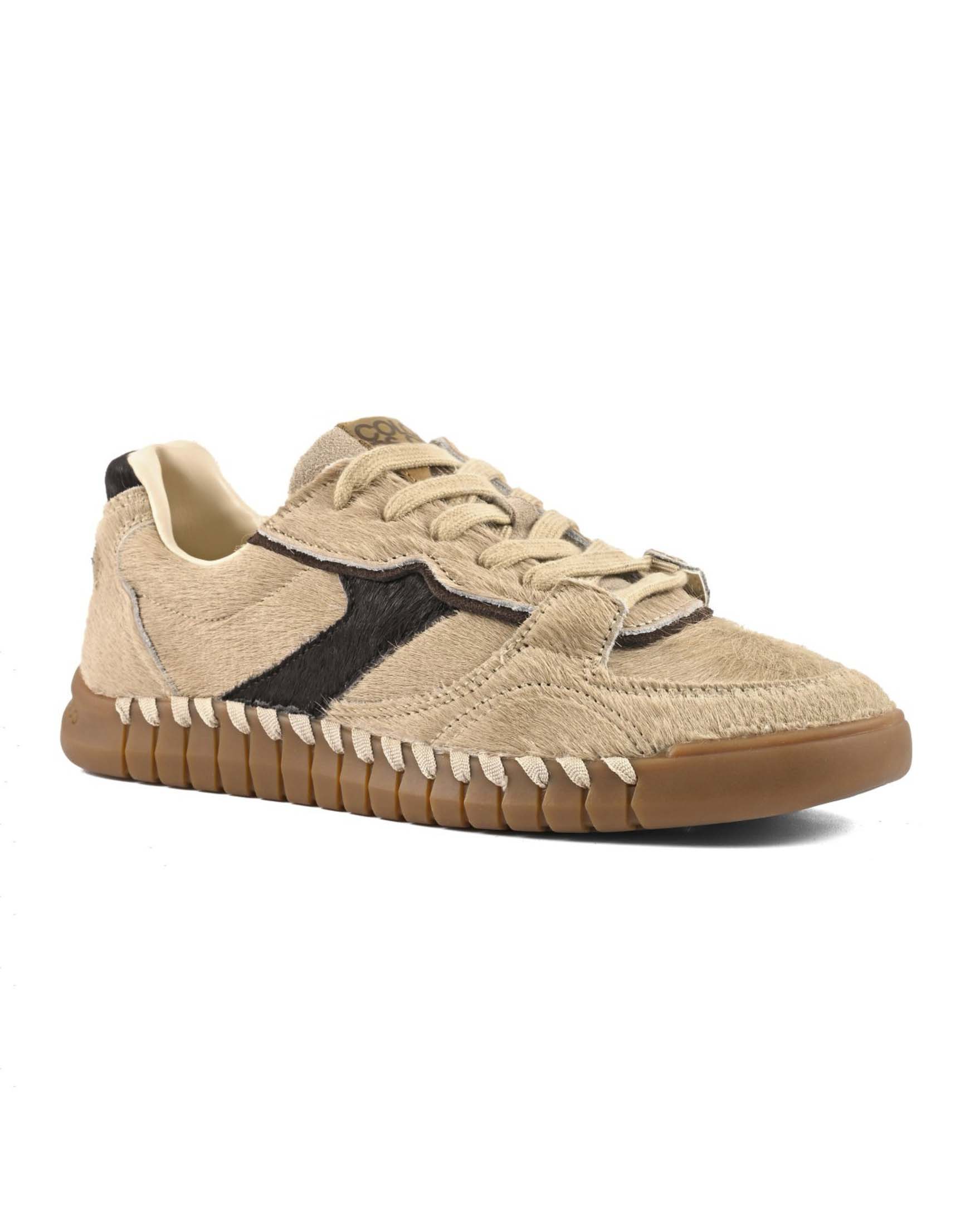 Sneakers Colors of California in cavallino beige e inserti a contrasto di colore image