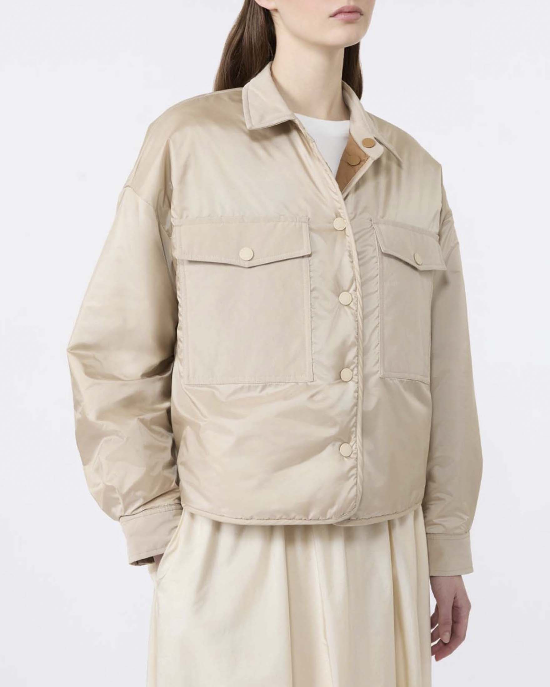 Giubbino corto Weekend Max Mara reversibile beige e cammello imbottita in Luxepad