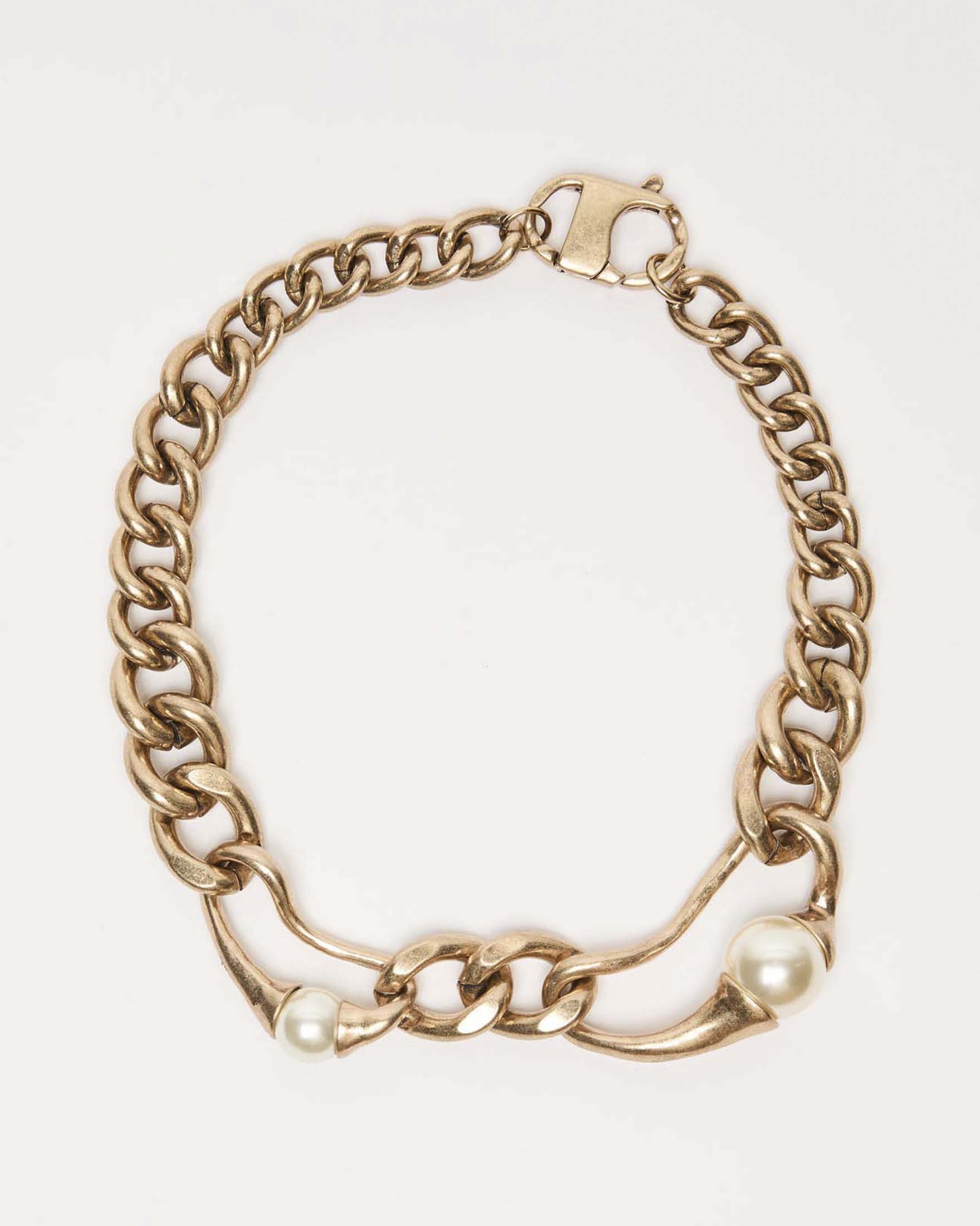 Collana girocollo a catena Weekend Max Mara con perle e dettagli in resina
