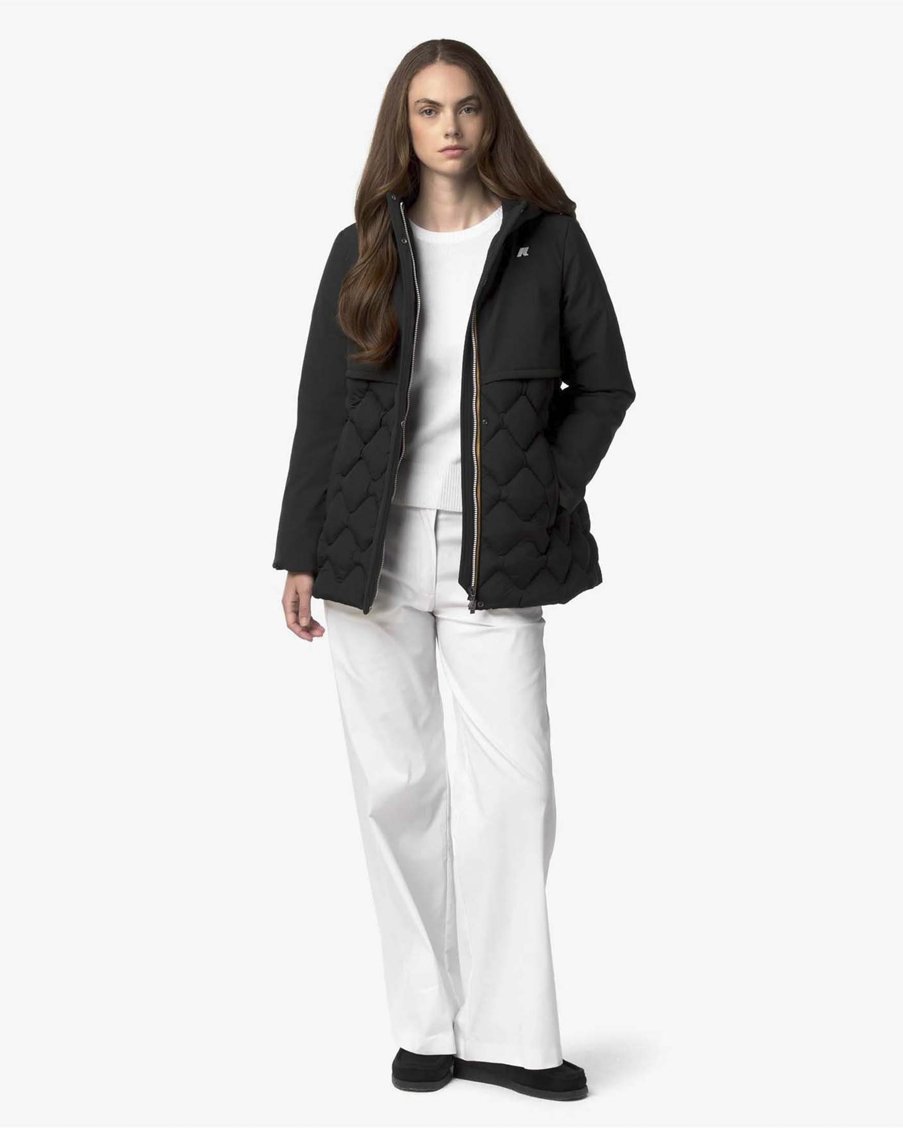 Giacca Siphane Hybrid Warm Shell K-Way nera con dettagli a forme geometriche image