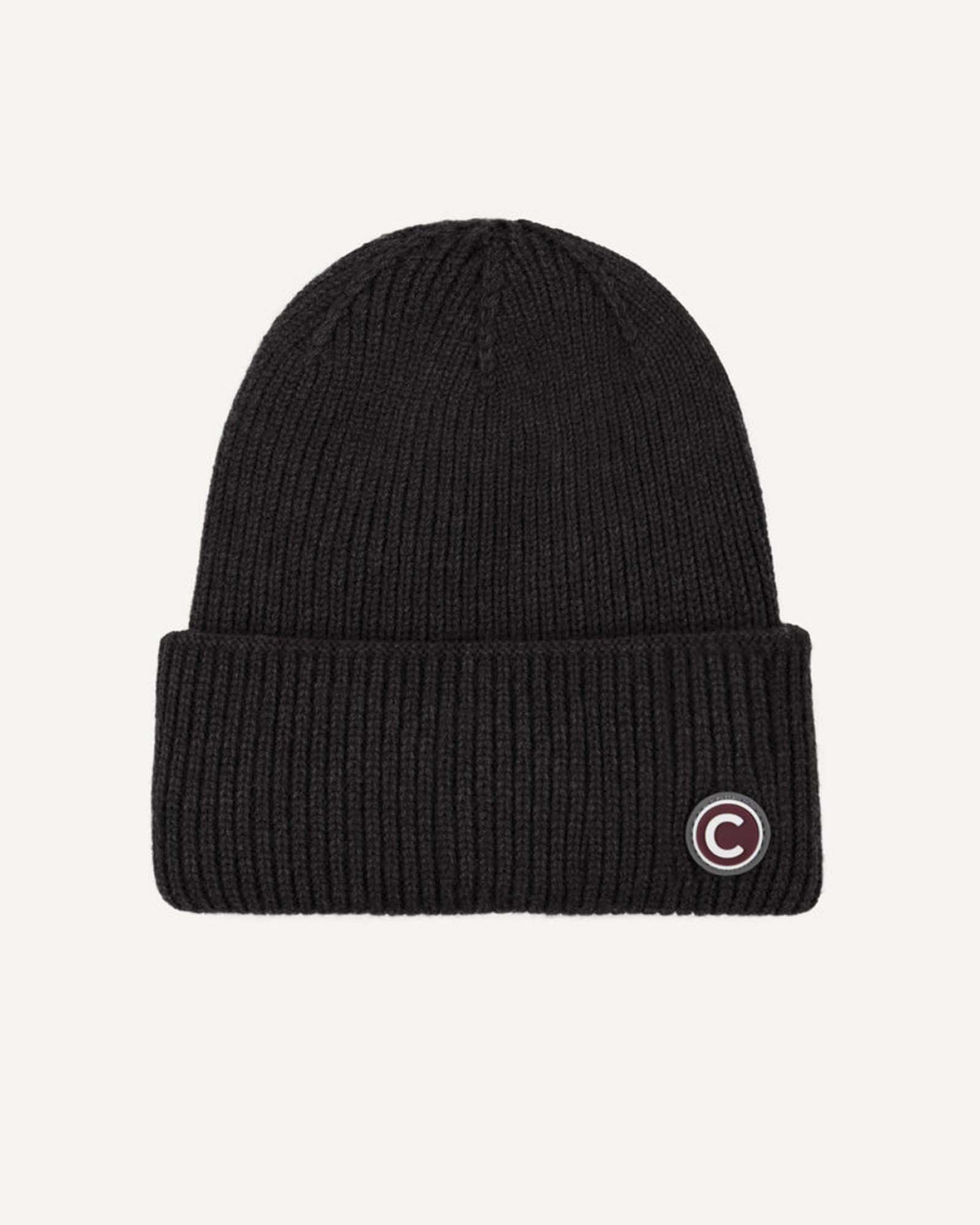 Berretto Colmar Originals nero in tessuto effetto ciniglia con patch C
