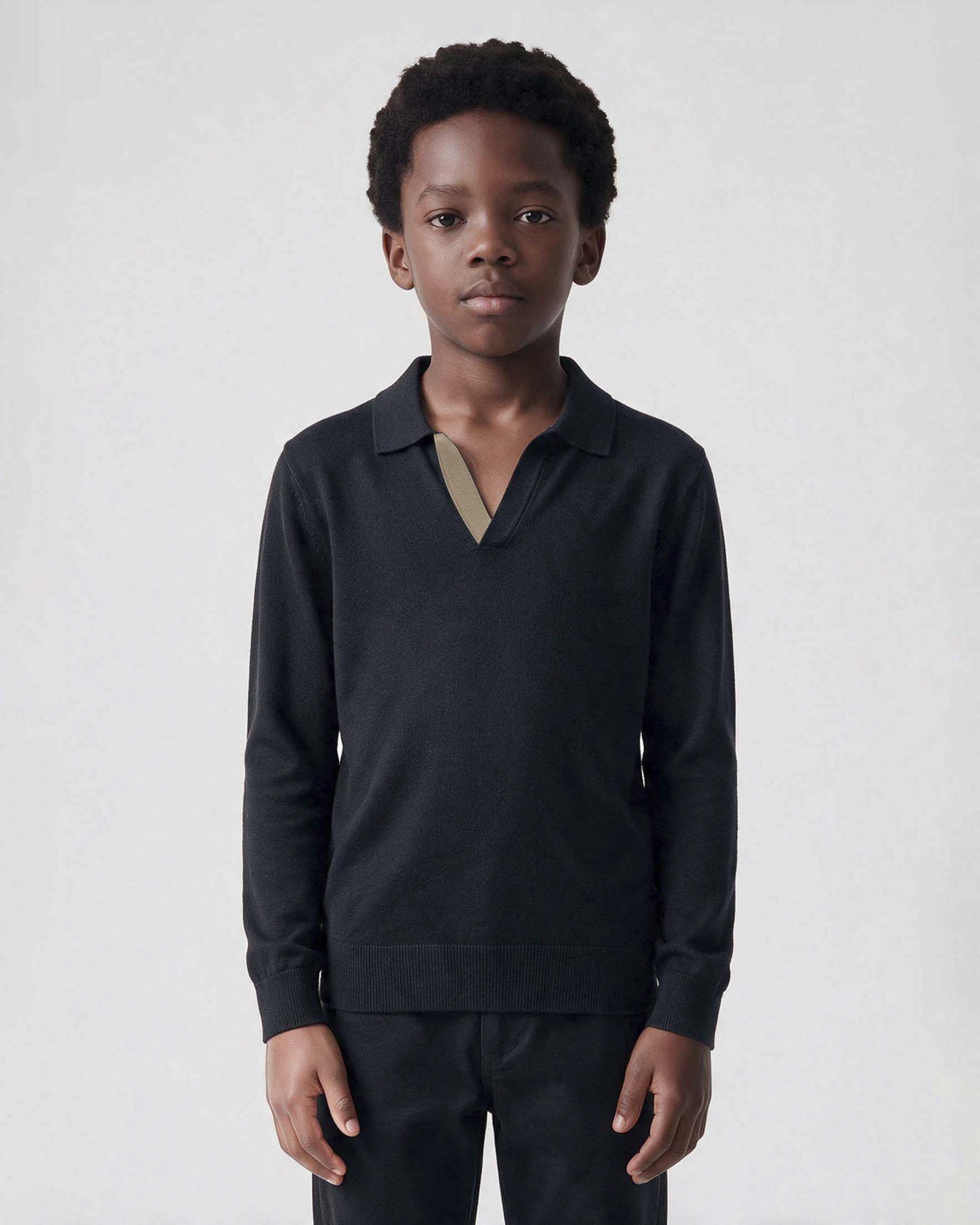 Maglioncino polo Antony Morato nero in puro cotone image