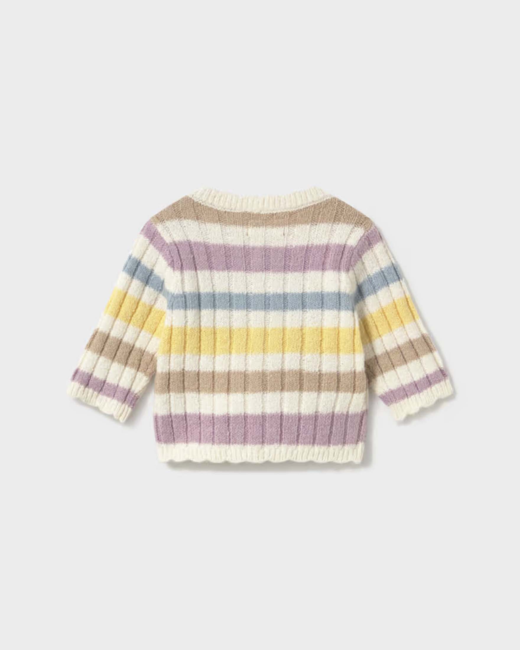 Cardigan Mayoral panna a righe in misto cotone image