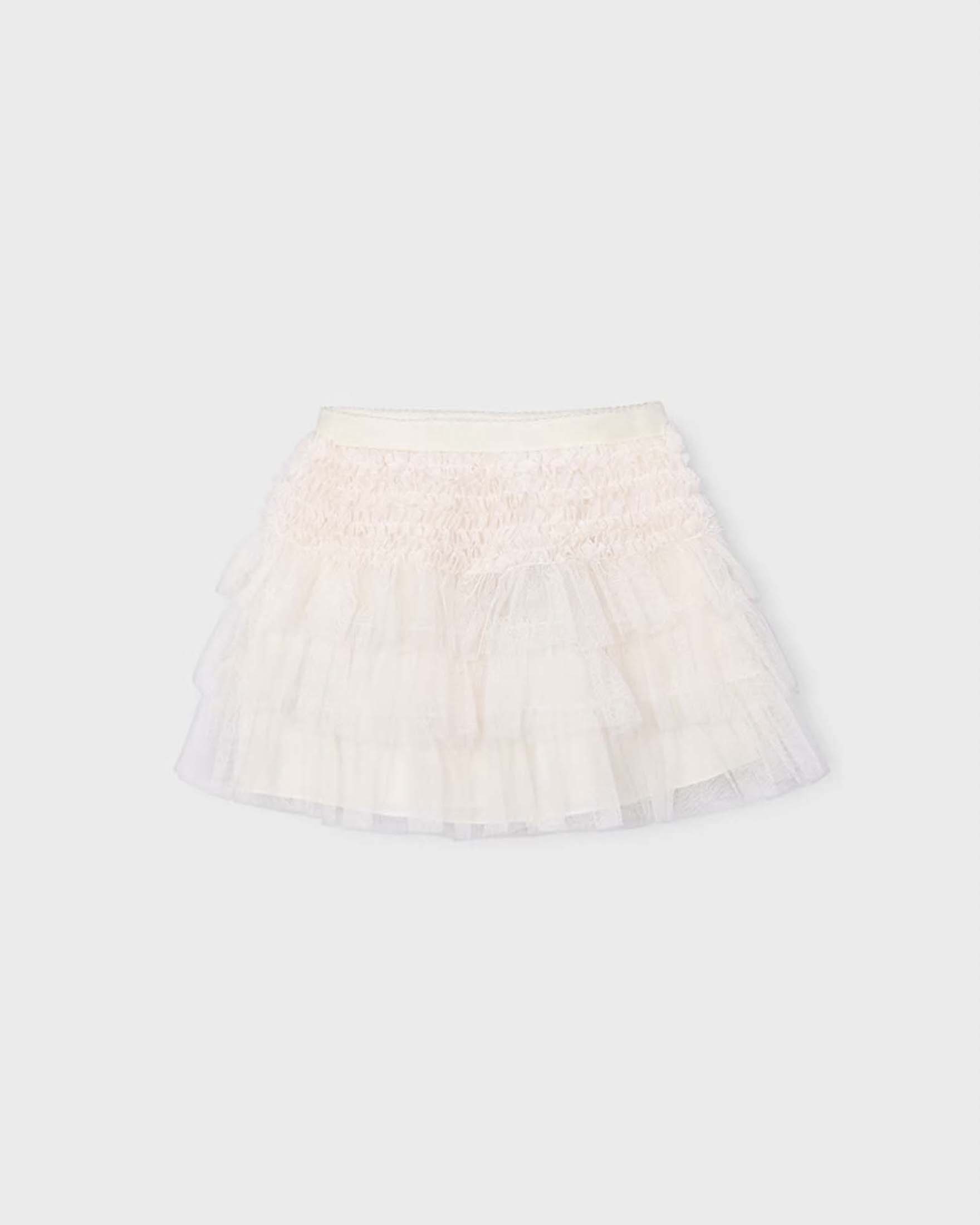 Gonna Mayoral bianca in tulle a balze