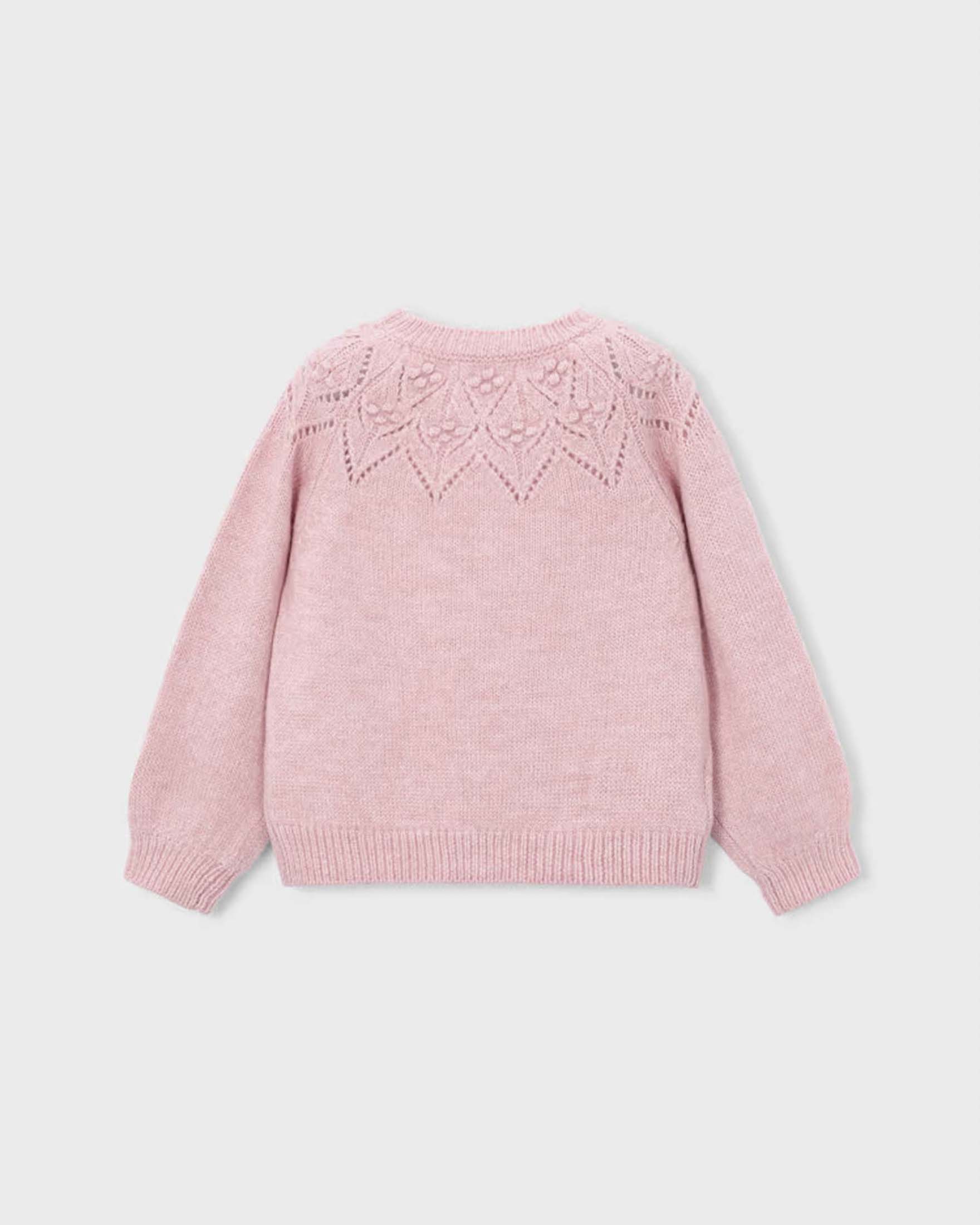 Maglia Mayoral rosa in misto acrilico con lavorazione traforata image