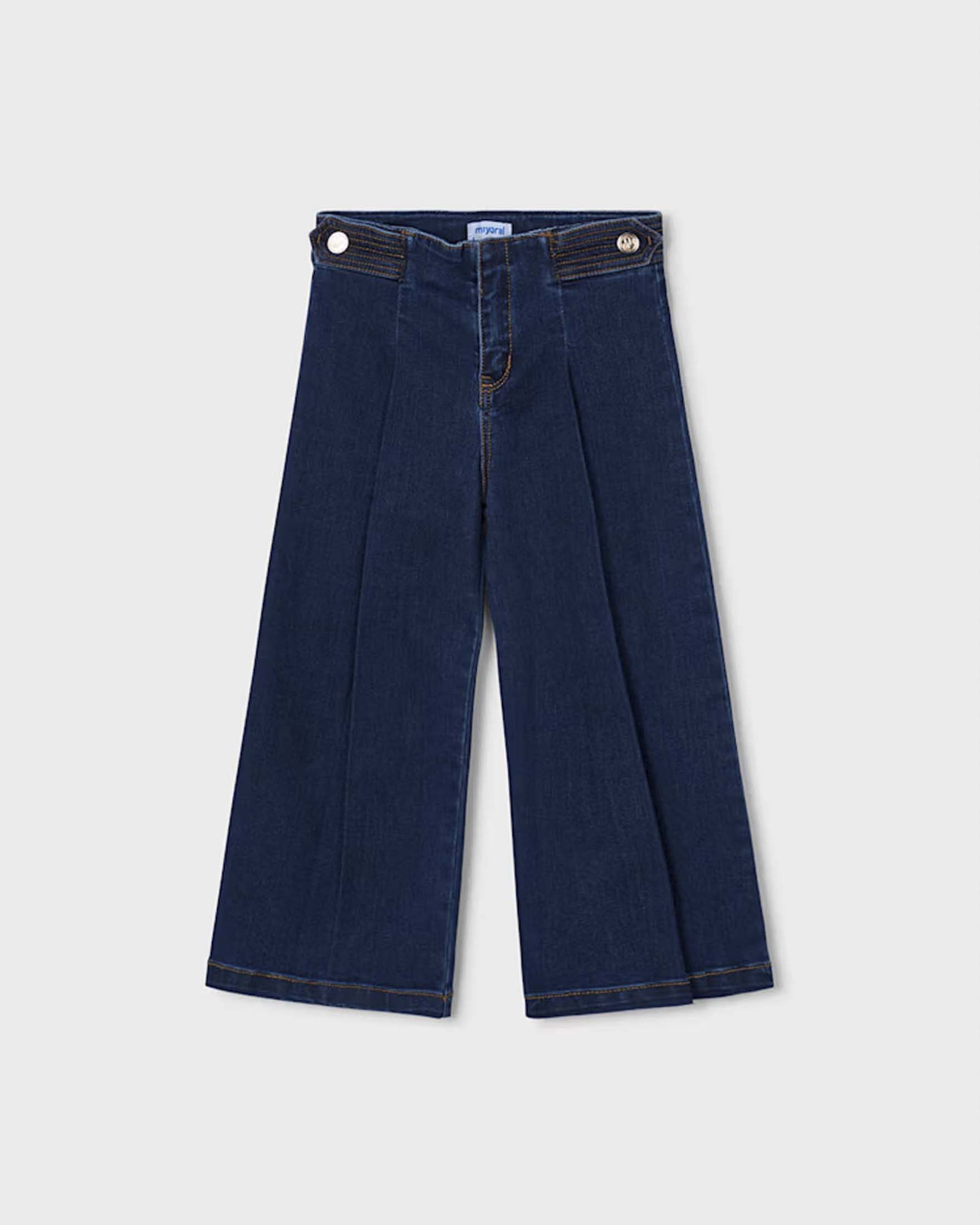 Jeans Mayoral lavaggio scuro in misto cotone con pinces e gamba ampia image