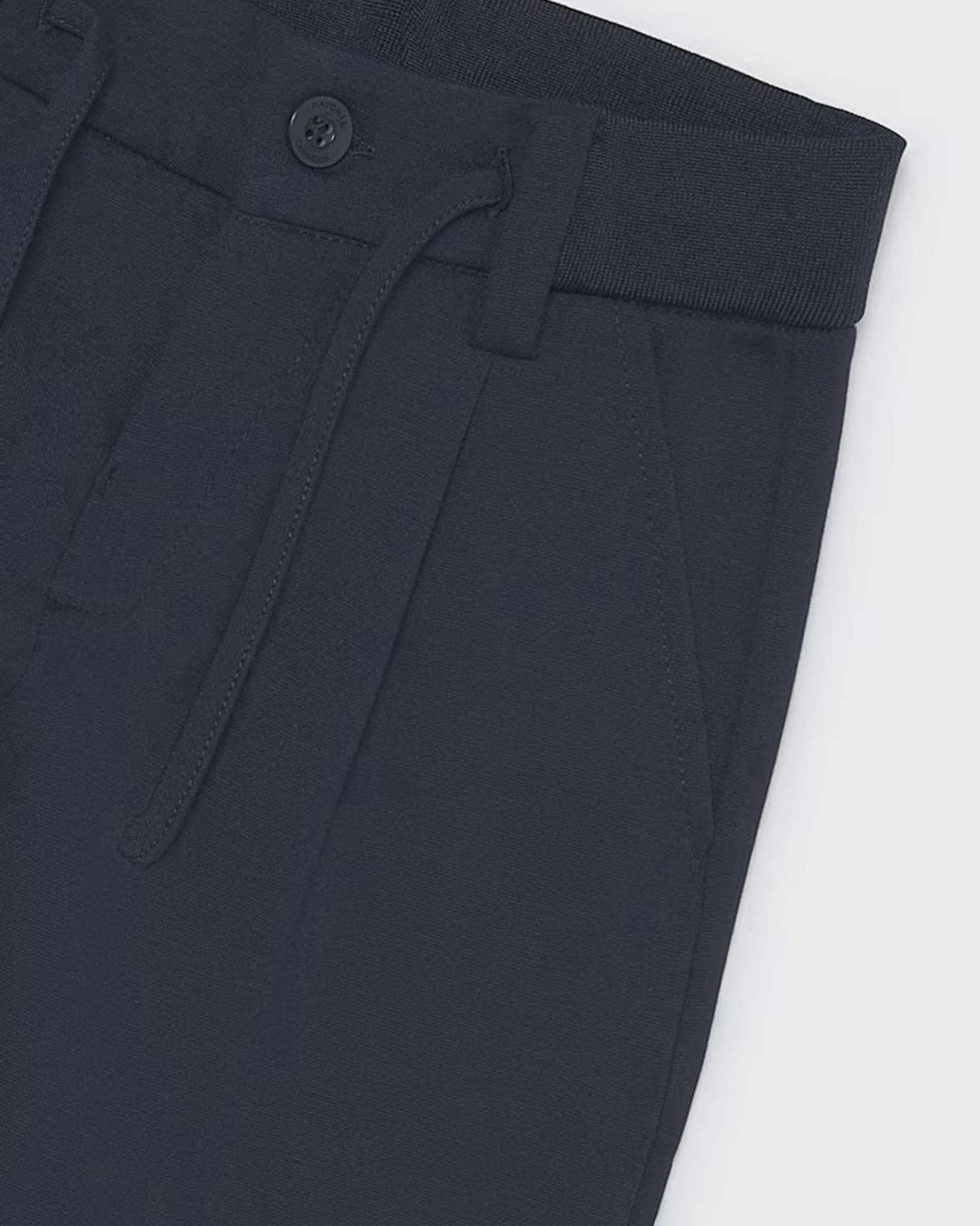 Pantaloni Mayoral blu navy in misto viscosa con laccio in vita image