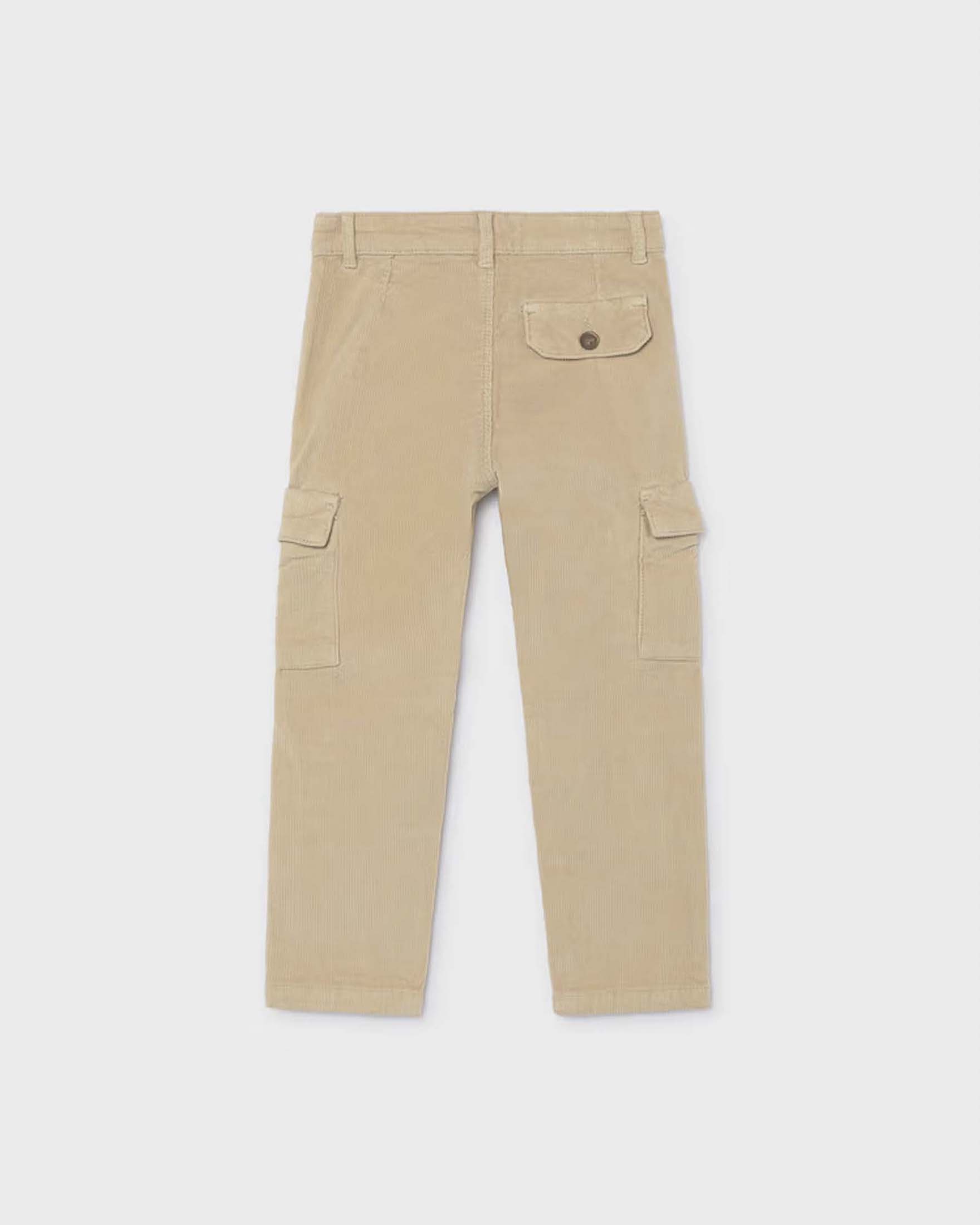 Pantaloni cargo Mayoral beige in velluto a coste di misto cotone image