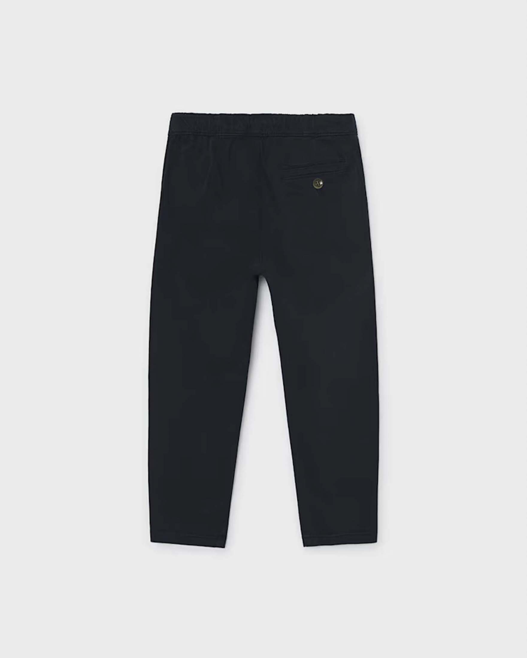 Pantaloni Mayoral blu scuro in misto cotone elasticizzato con laccio image