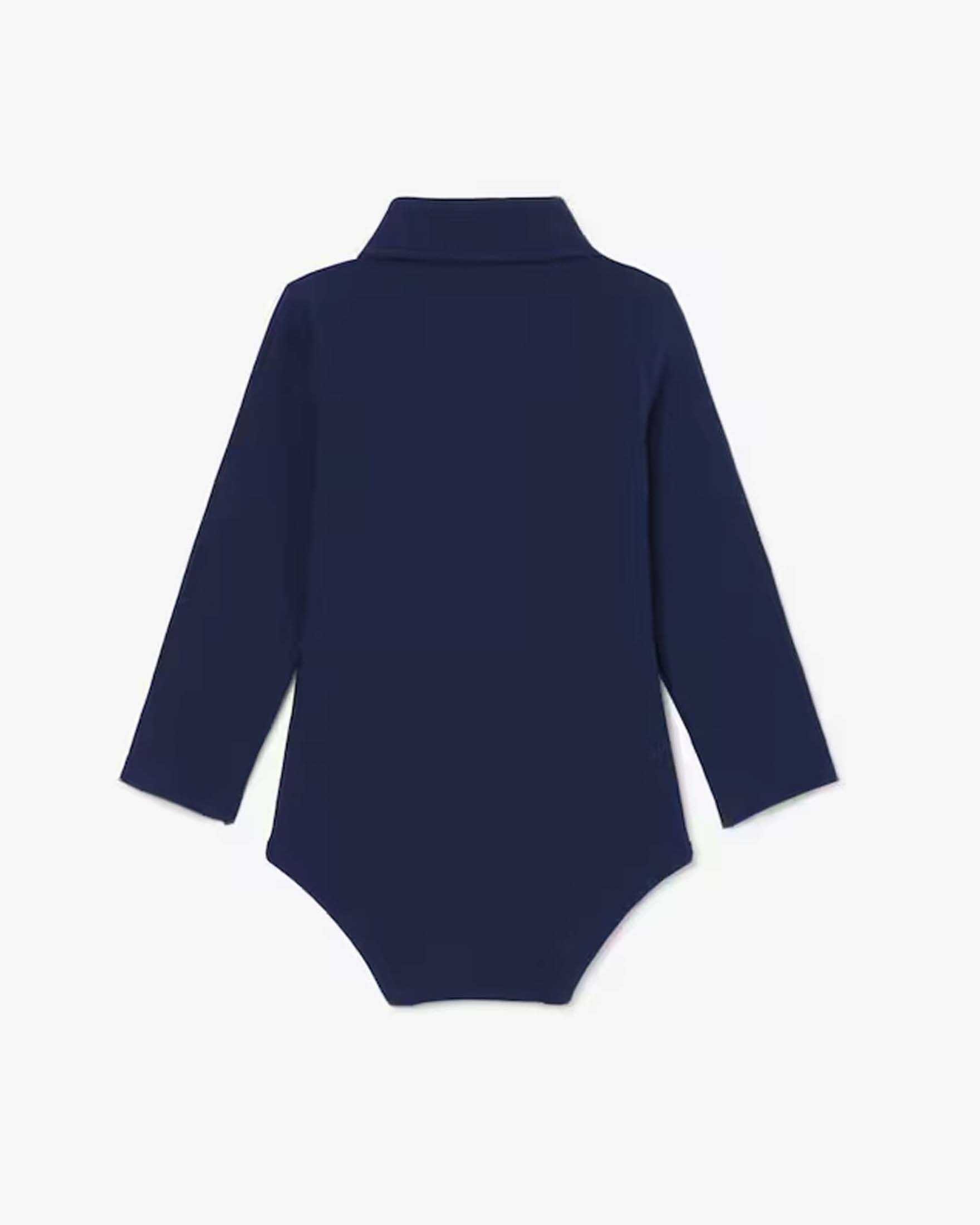 Body Lacoste blu modello polo a maniche lunghe in cotone stretch image