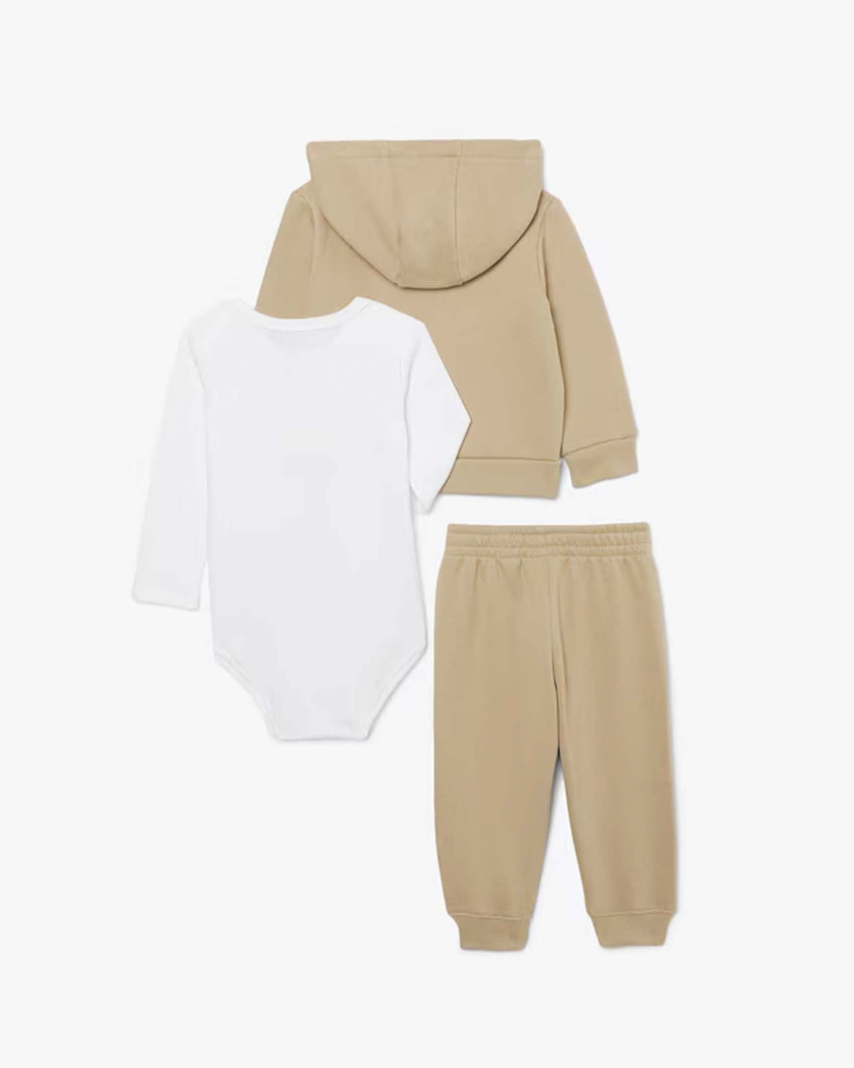 Completo tuta Lacoste beige in cotone stretch con body image