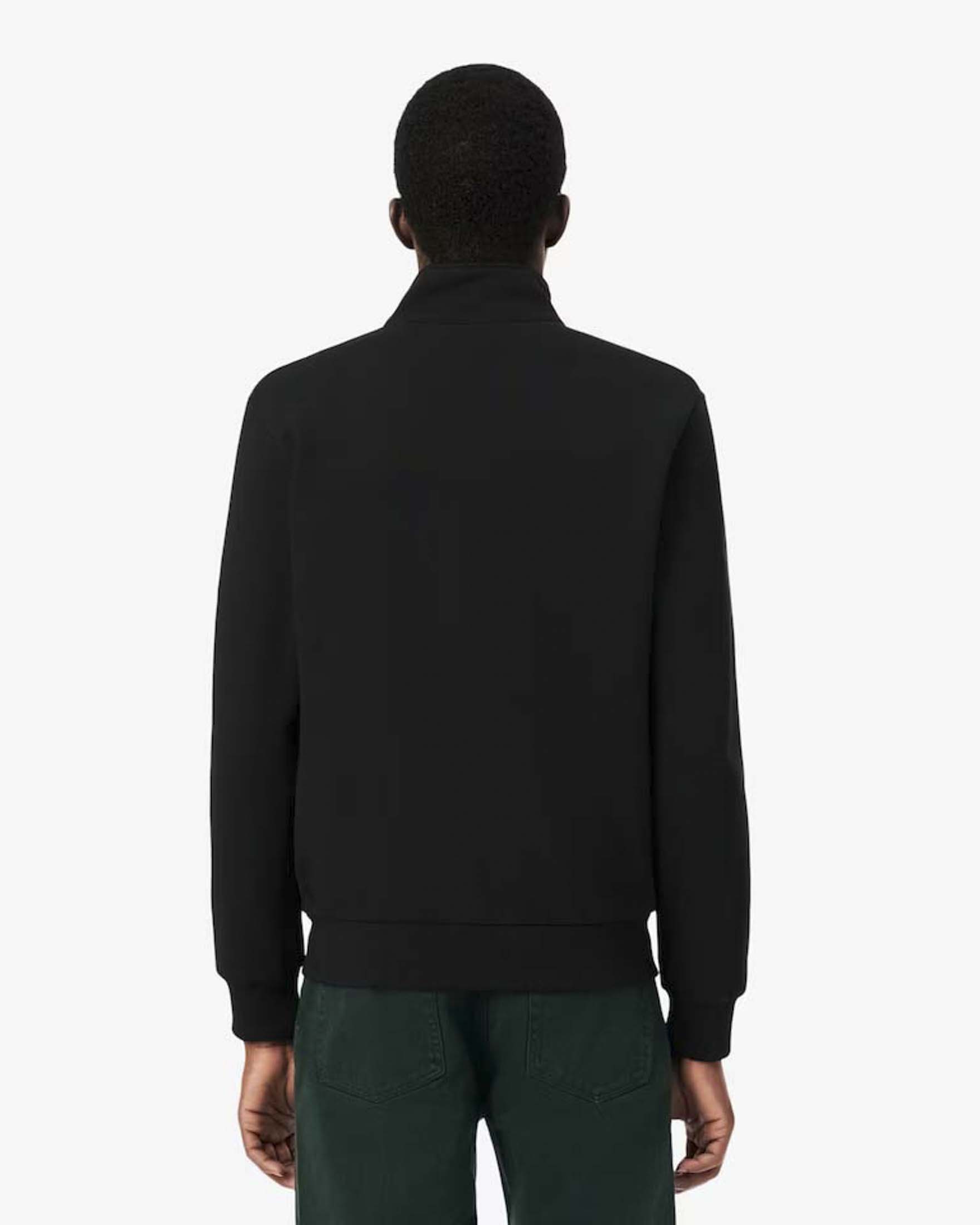 Felpa full zip Lacoste nera in cotone felpato image