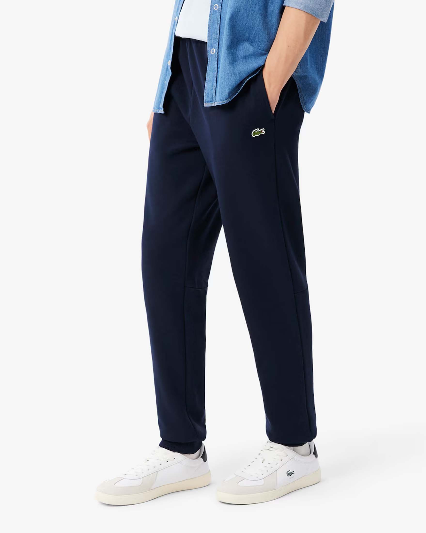 Pantaloni jogger Lacoste blu in cotone felpato image