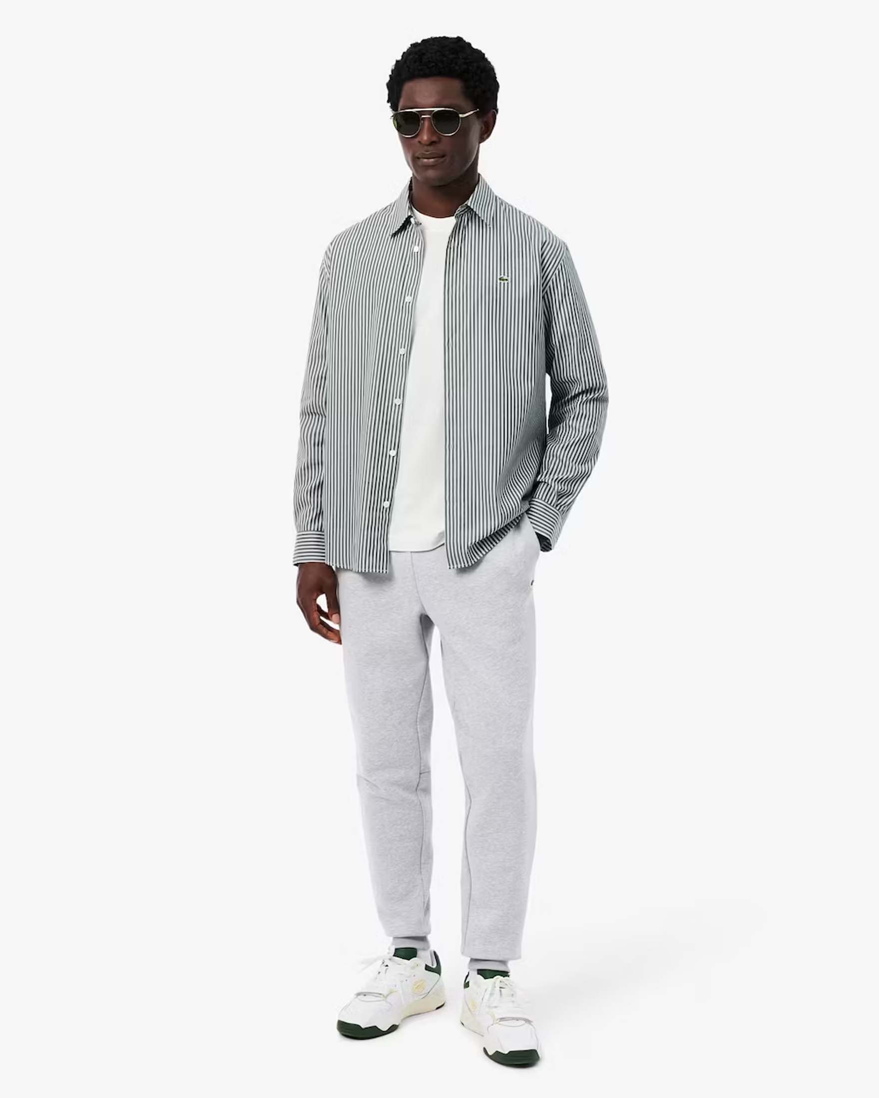 Pantaloni jogger Lacoste grigi in cotone felpato
