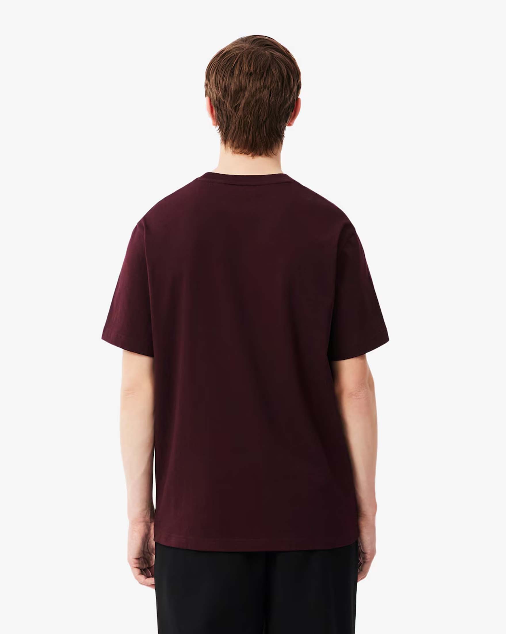 T-shirt classic fit Lacoste bordeaux in jersey di puro cotone image