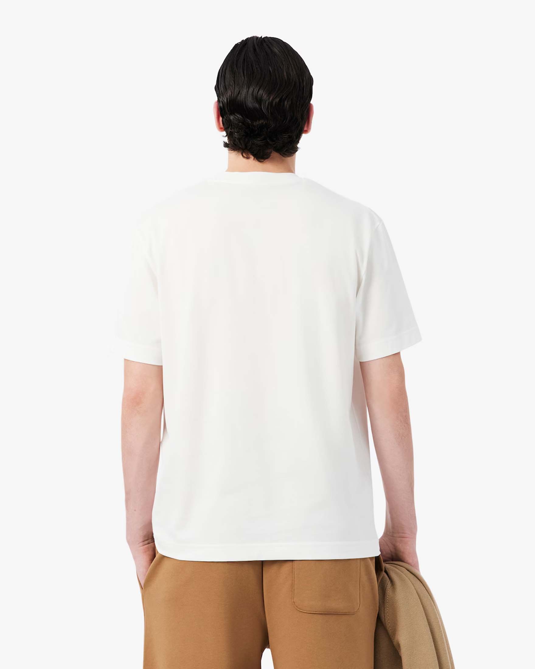 T-shirt classic fit Lacoste bianca in piqué di cotone Pima image