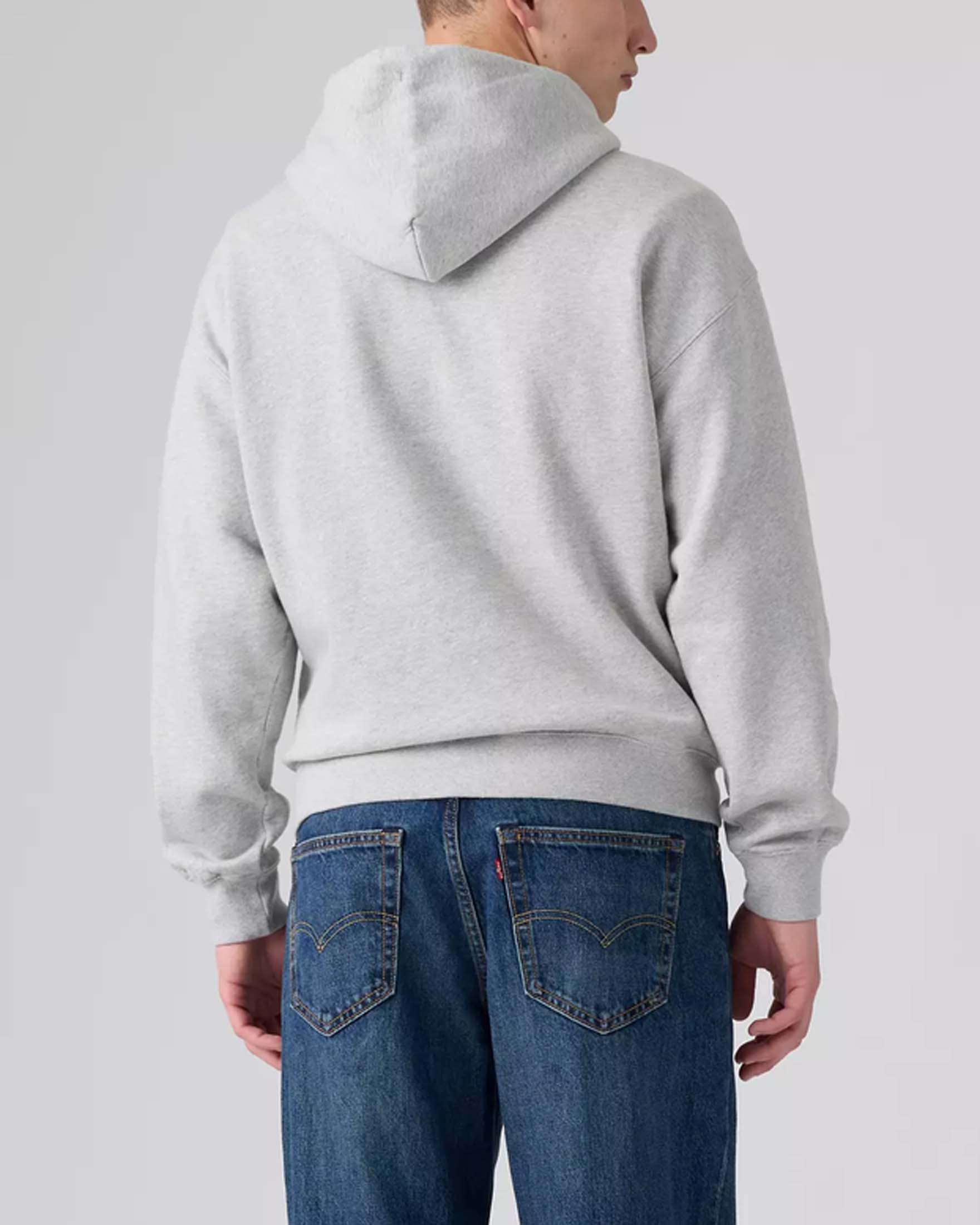 Felpa con cappuccio Levi's® grigia in cotone felpato image