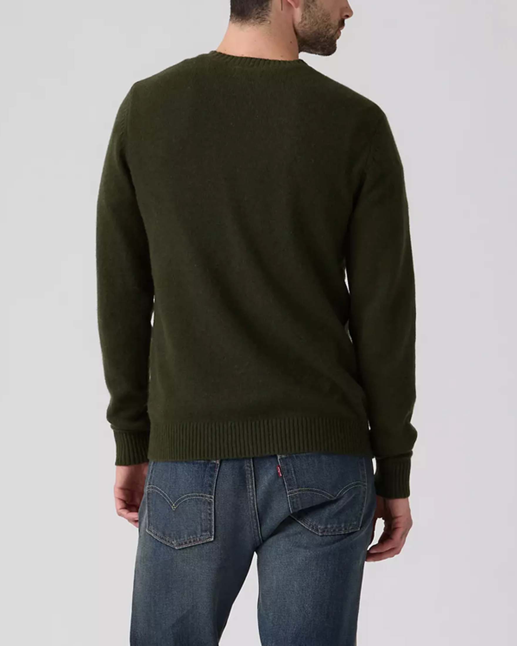 Maglione girocollo Levi's® verde scuro in misto lana merino image