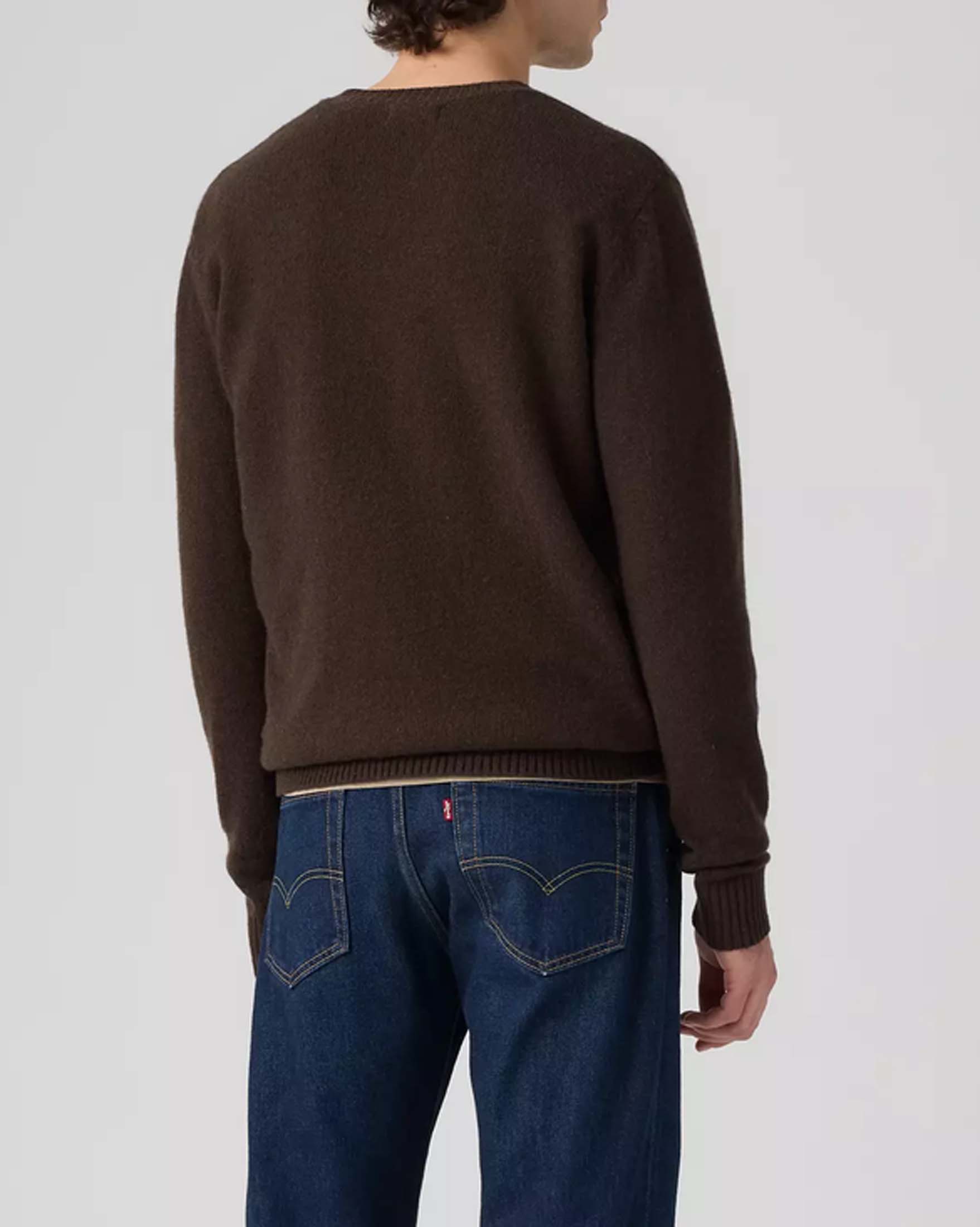 Maglione girocollo Levi's® marrone in misto lana merino image