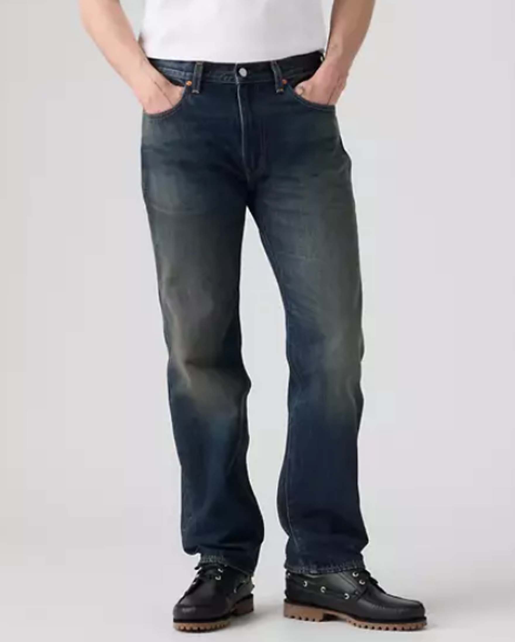 Jeans 555™ Relaxed Straight Levi's® blu scuro in denim di puro cotone