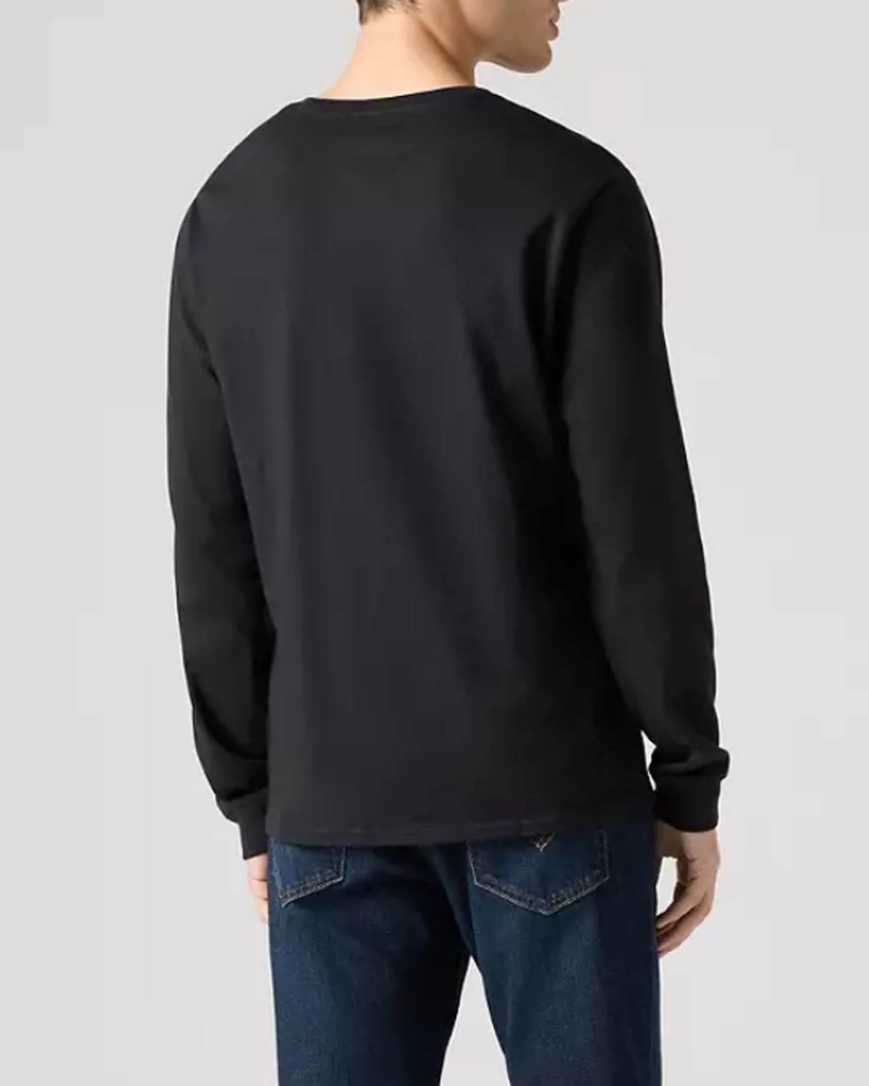 T-shirt a maniche lunghe Levi's® nera in jersey di puro cotone image