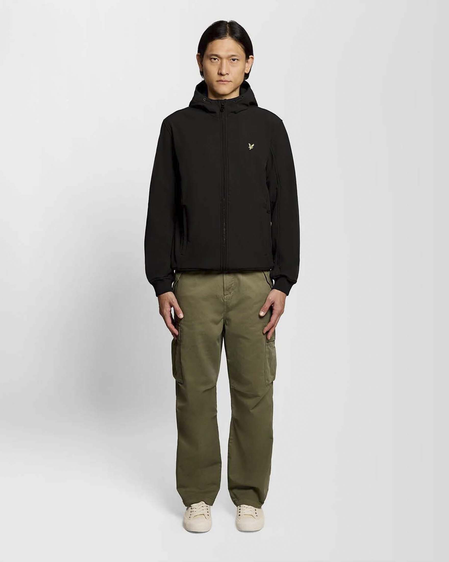 Giacca softshell Lyle & Scott nera con interno in pile
