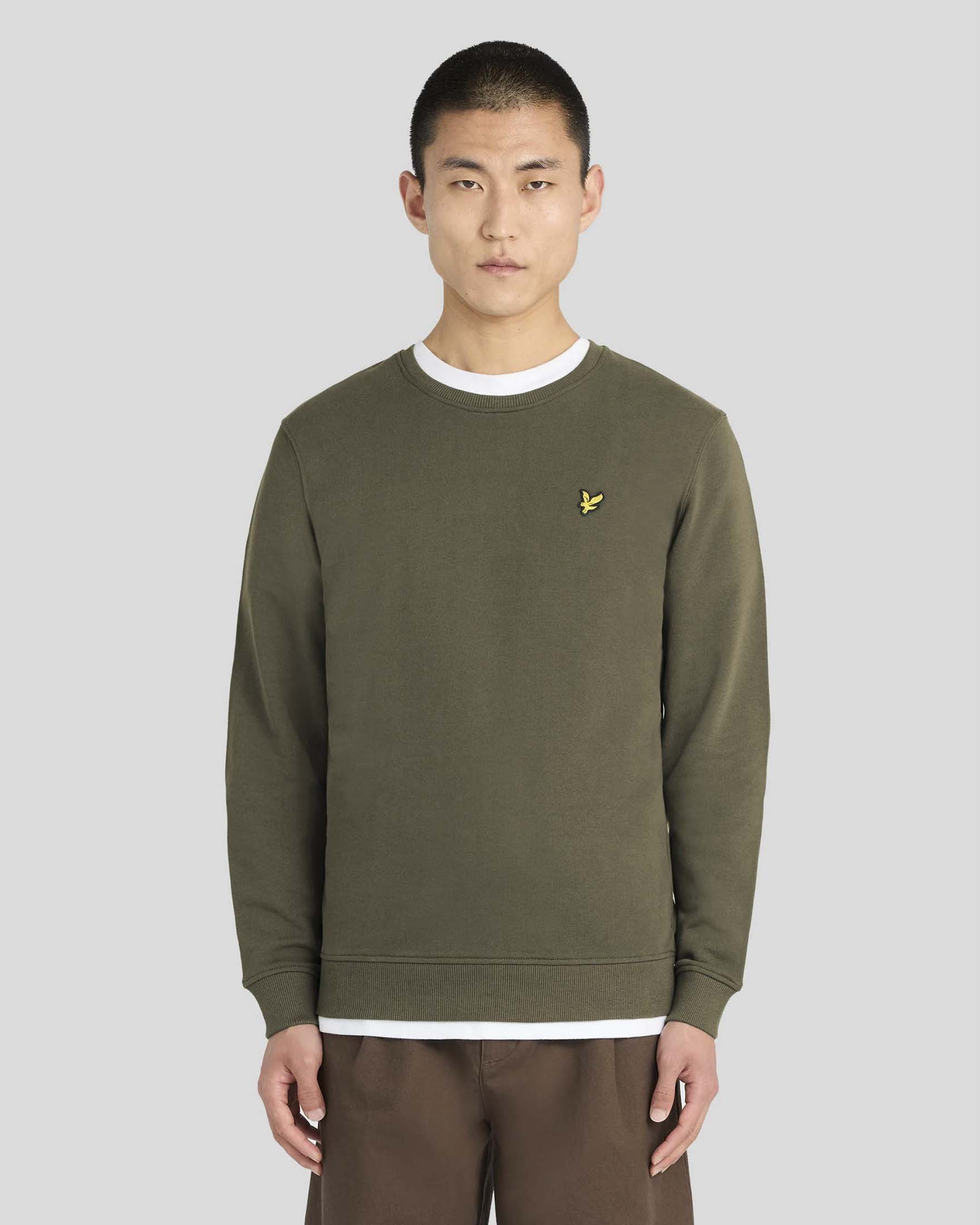 Felpa girocollo Lyle & Scott kaki in cotone image