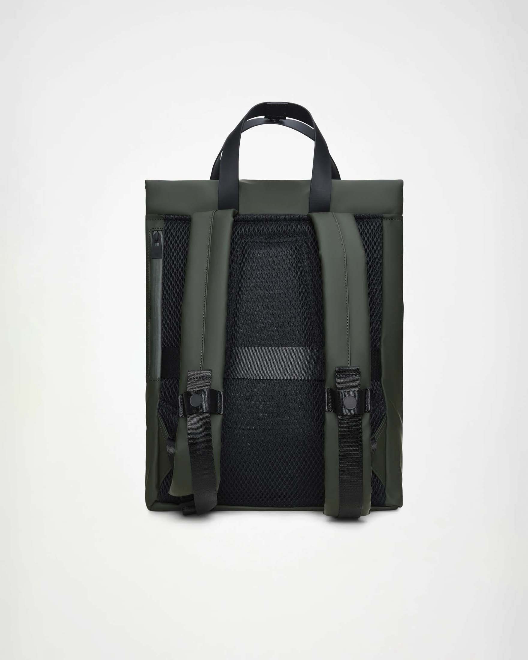 Borsa zaino 2 Way Tote Backpack Rains verde militare in tessuto tecnico impermeabile effetto gommato image