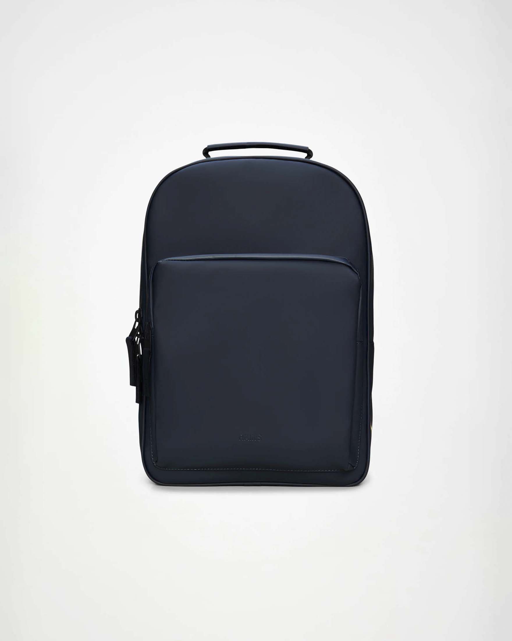 Book Daypack large Rains blu in tessuto impermeabile effetto gommato