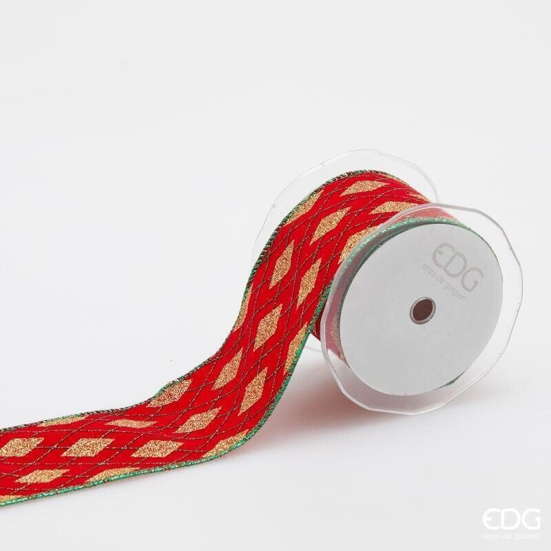 Nastro Rombi Rosso 65mm. 20mt. Edg