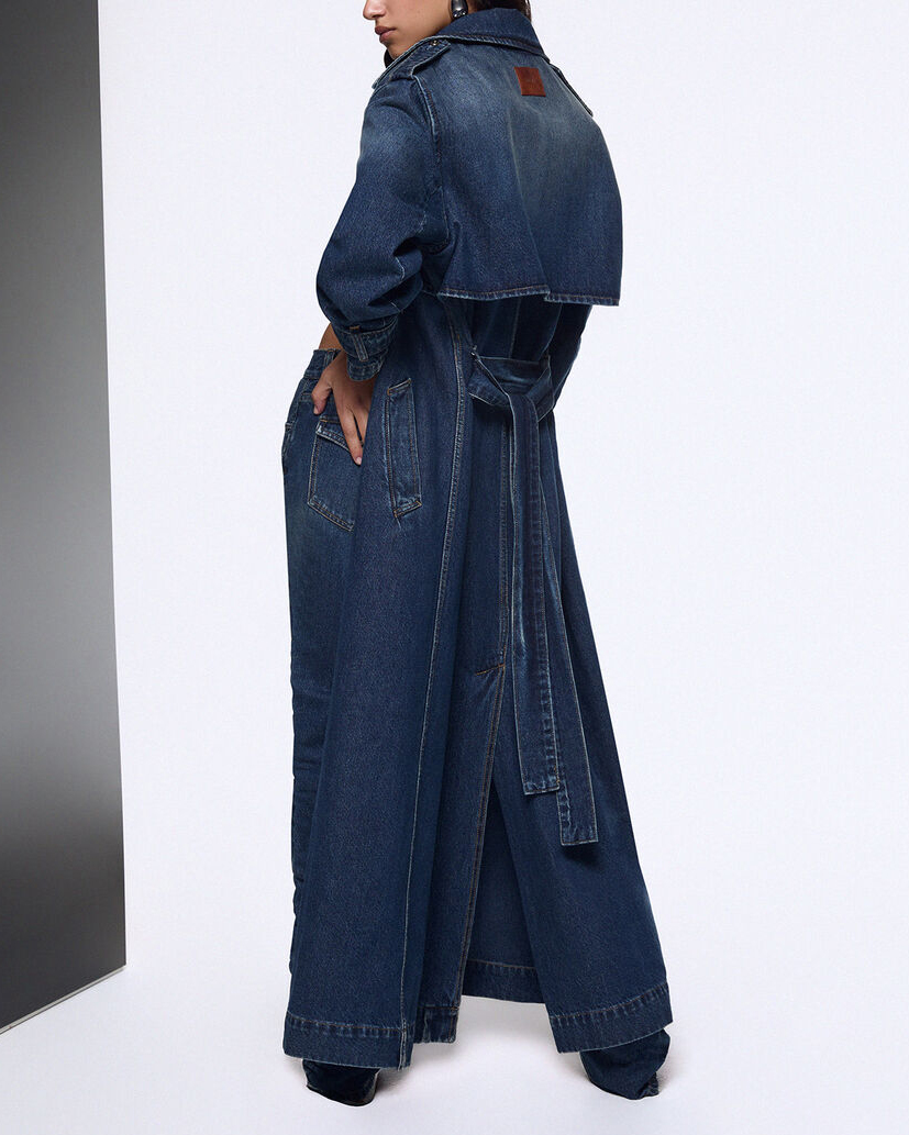 Trench lungo Elodie x Liu Jo in denim no-stretch con bavoletta sul retro e pettine sul davanti image