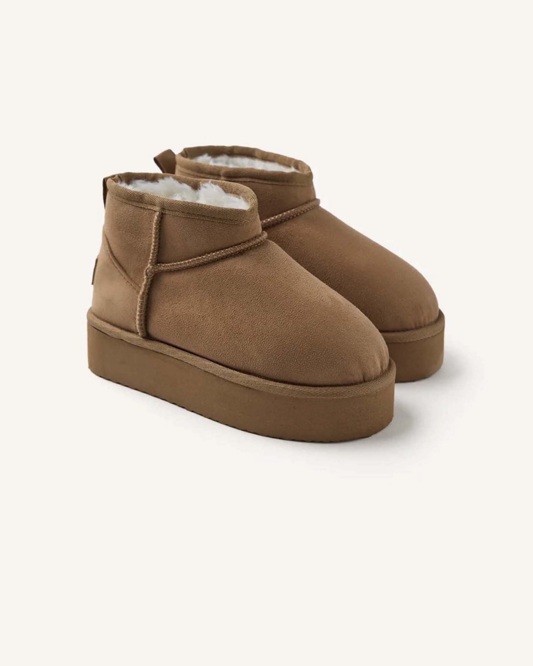 Stivaletto Gioseppo color cuoio in pelle scamosciata con plateau image