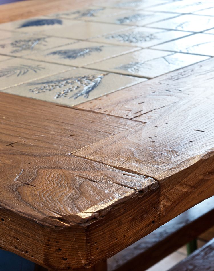 Solid elm table