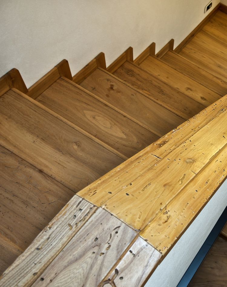 Elm wood internal staircase