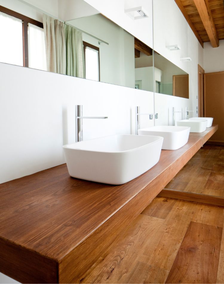Reclaimed elm vanity top