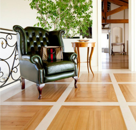 elm and travertine flooring