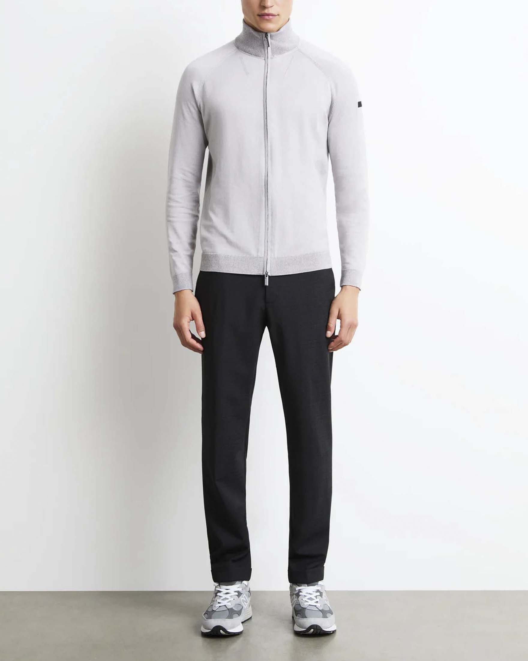 Pantaloni chino R.R.D. antracite Jacwool in misto lana stretch