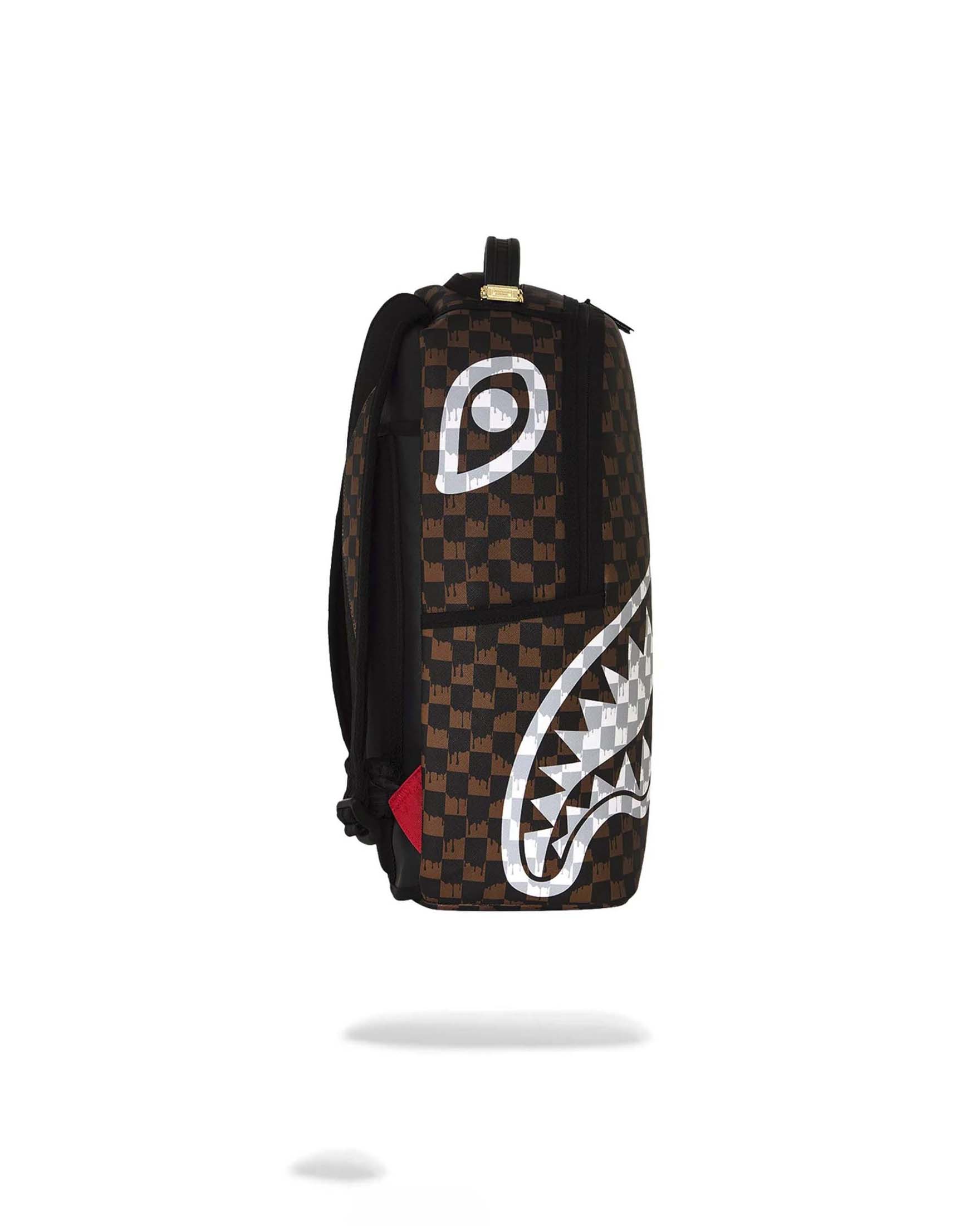 Zaino Sprayground Brown and Cream Drip Check Shark image