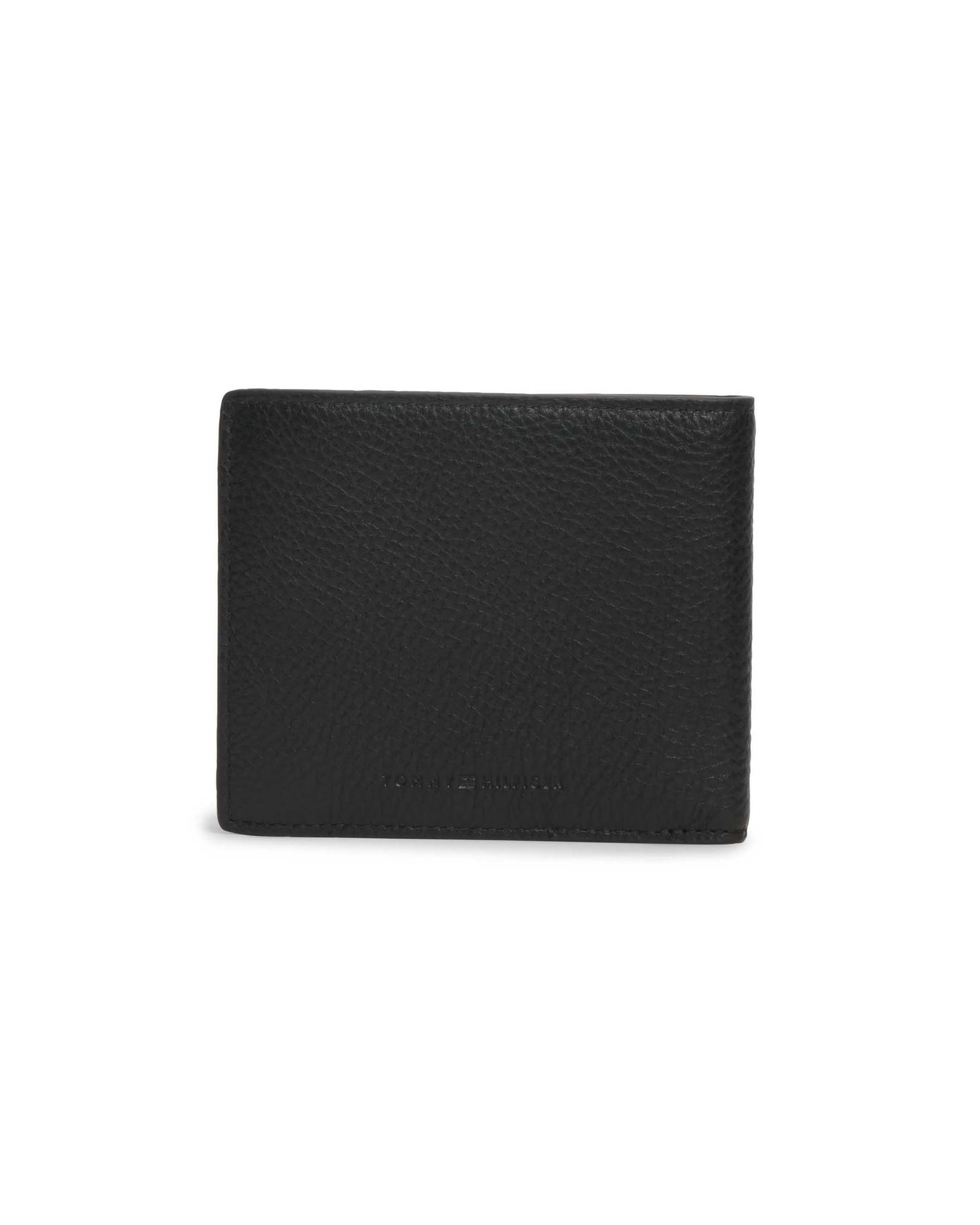 Portafoglio Tommy Hilfiger nero in pelle martellata con portamonete image