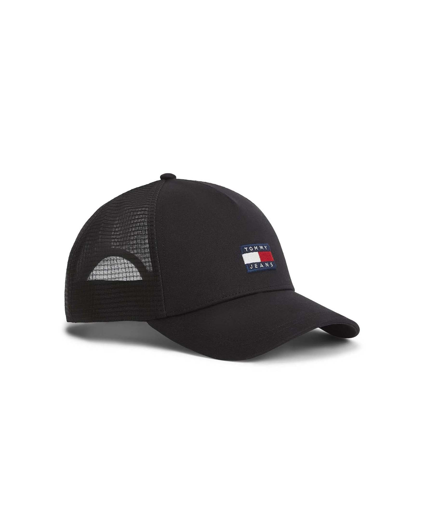 Cappello Heritage Trucker Tommy Jeans nero con logo