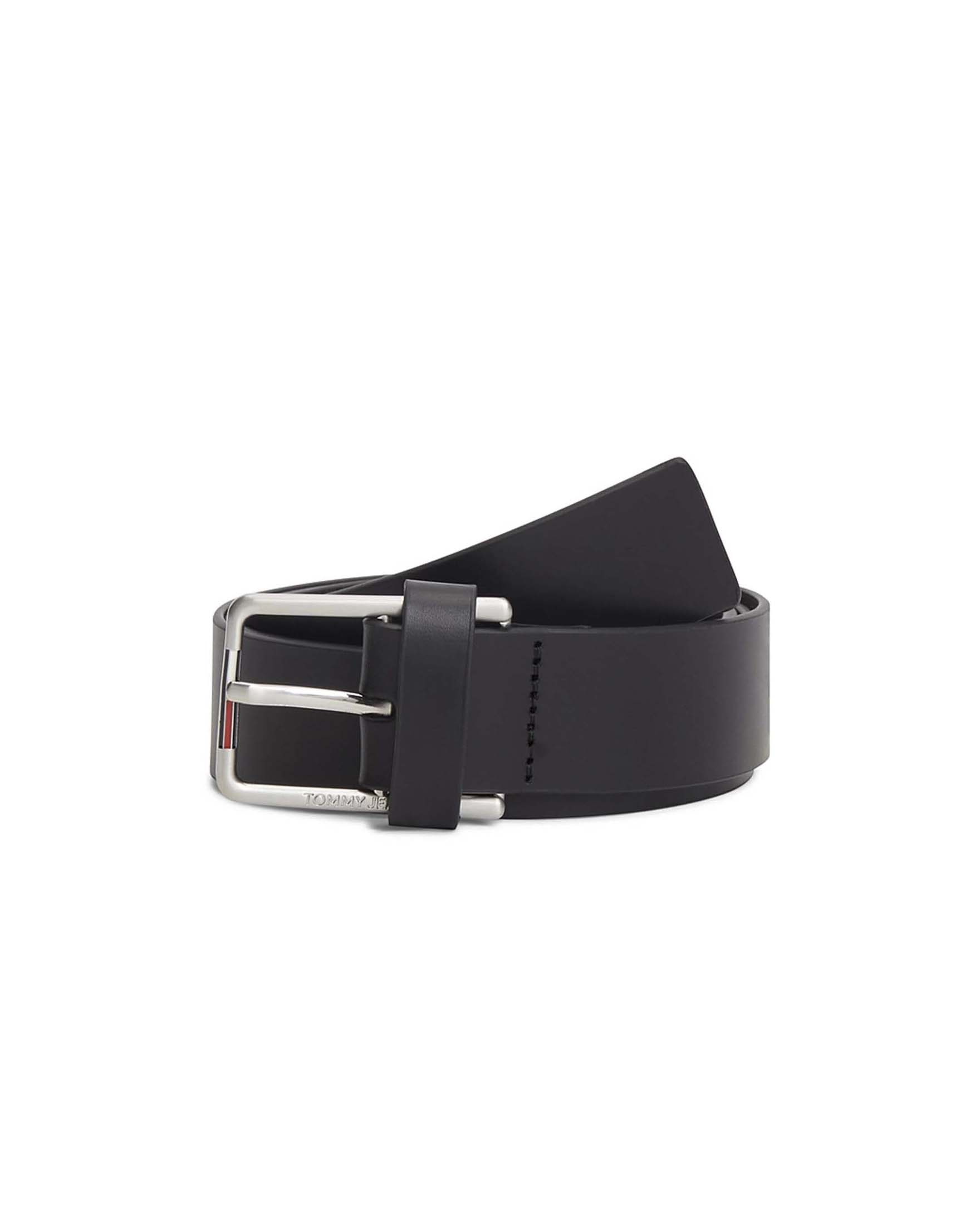 Cintura Austin Tommy Hilfiger nera in pelle liscia